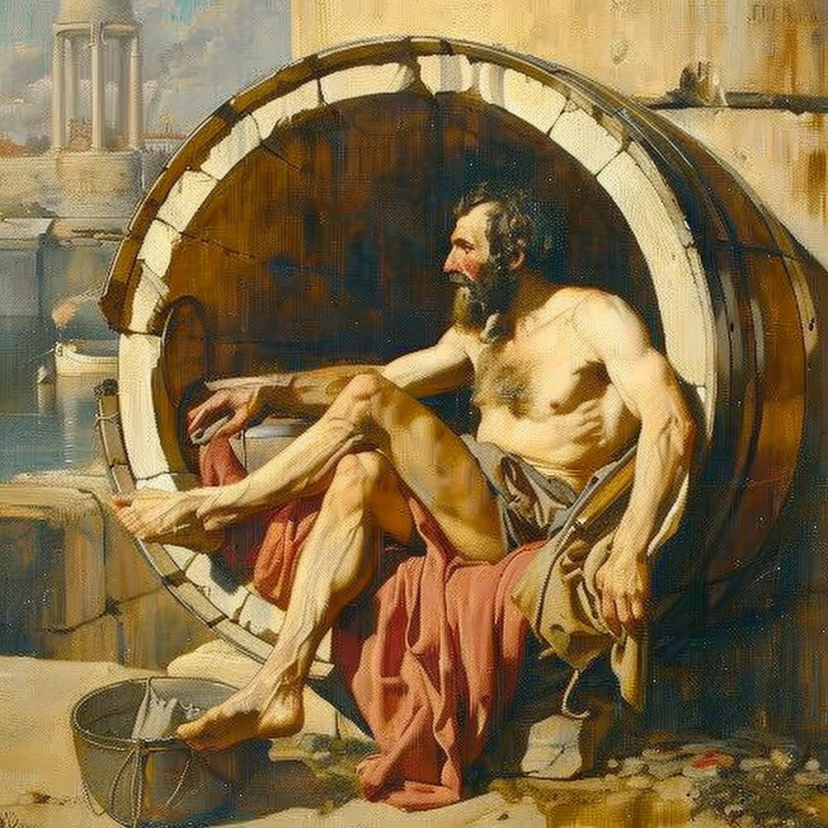 Diogenes of Sinope, ancient Greek philosopher, great cynic, lived in a barrel