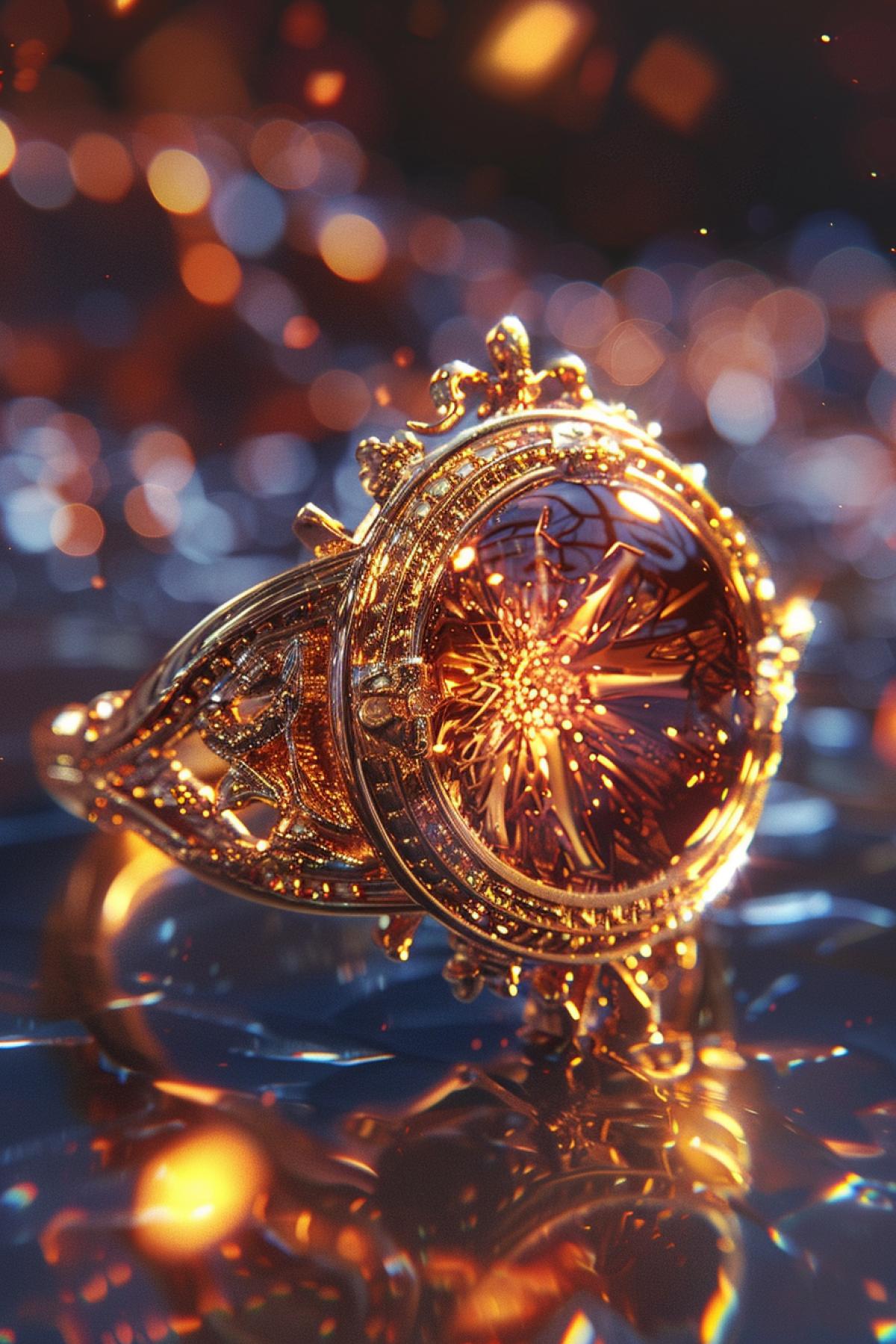 Jewelry ring inspired by the celestial space, centered 4k, 32 k, hyperrealistic, insane details, super cinematic