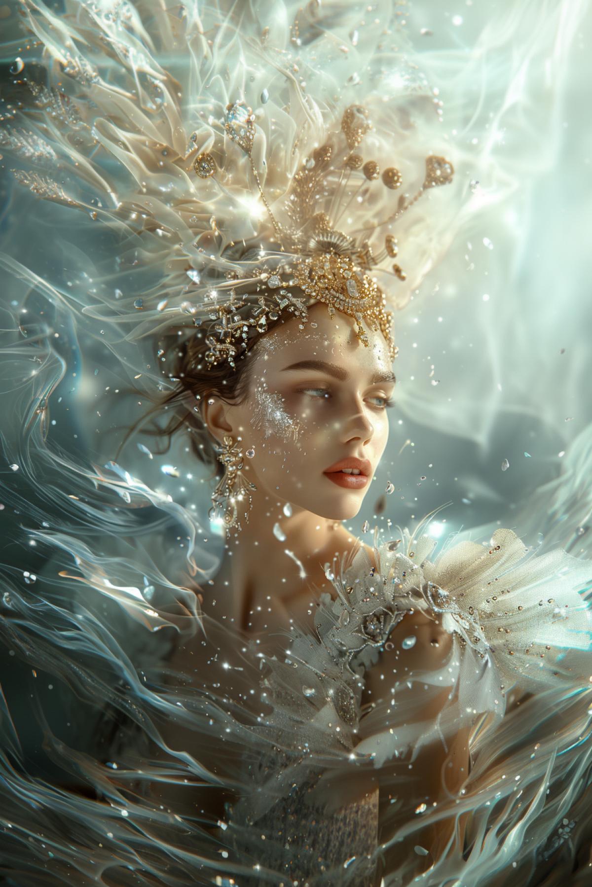 Royal jewelry, creative advertising, shimmer, realistic image, photoshop