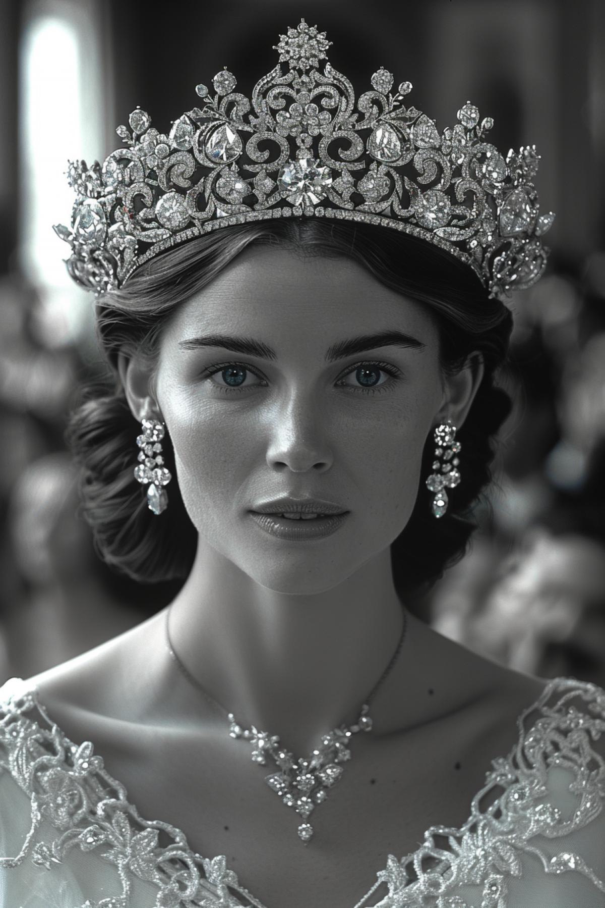Spencer Tiara. This is a diamond tiara made of gold. The elements of the tiara are curls of flowers and stars. Silver in addition to gold was used in the making of these scrollwork.. The tiara consists of several fragments and received its modern design in 1927, when it was complemented by a diamond brooch given by Lady Sarah Spencer to Lady Cynthia Hamilton for her wedding in 1919. Cynthia, Hamilton by maiden name and Viscountess Althorp by marriage, was the wife of the 7th Earl Spencer and mother of the 8th. She was Diana Spencers grandmother. So the tiara received a new central element and has not changed since that time.. The order for the final design of the tiara was carried out by the craftsmen of the jewelry house Asprey&Co, Ltd. Four more scrolls were added to the main , using diamonds from various Spencer family pieces.. It was the Spencers diamond tiara that became their family wedding tiara.