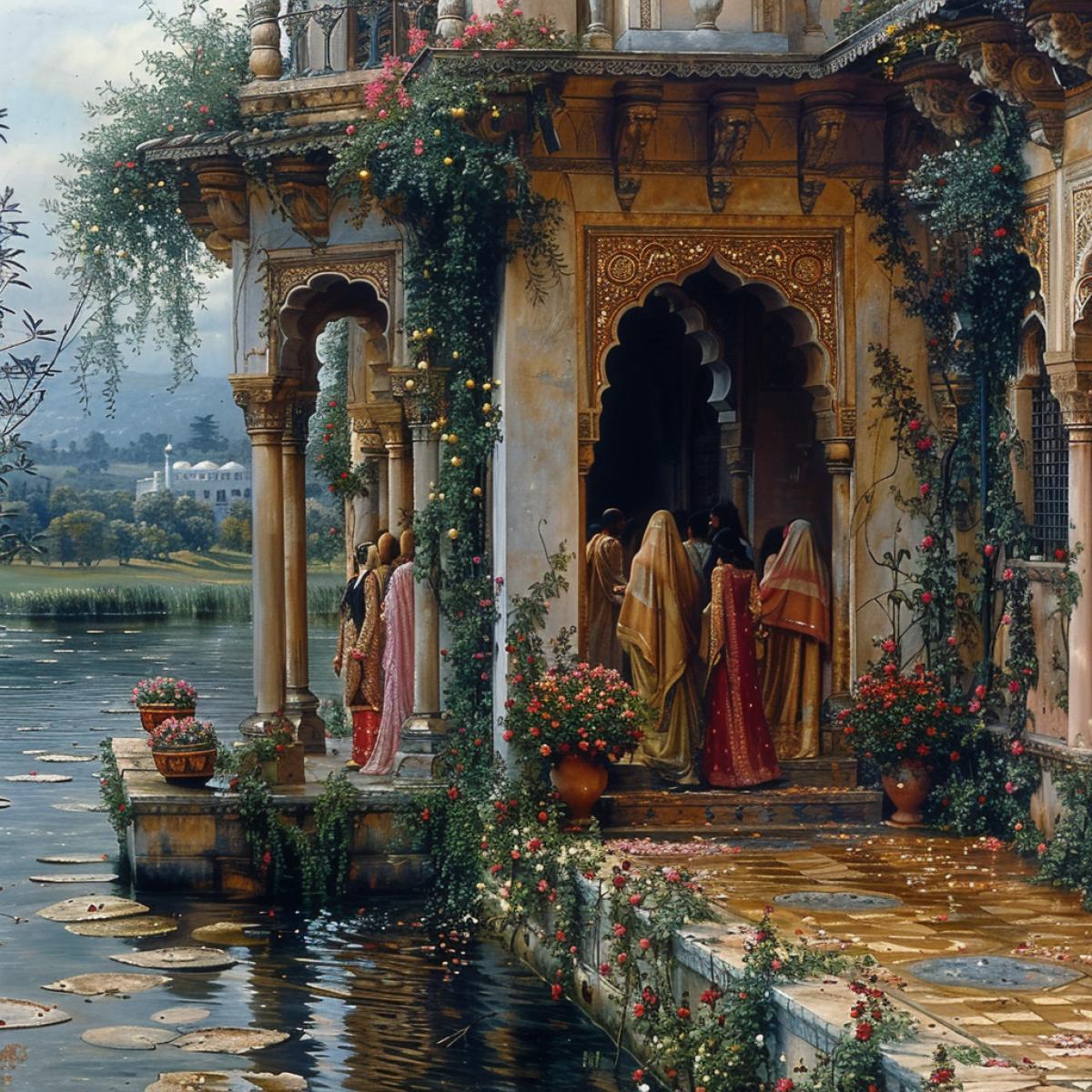 One day the Sultan leaves for another state, and the queen opens the golden door in his palace.. Scheherazade reads books in the golden room, but the Sultan finds out about this and orders her end.. Scheherazade asks the Sultan to delay the end and tells him fairy tales every night.. The Sultan writes down Scheherazades tales in golden books.