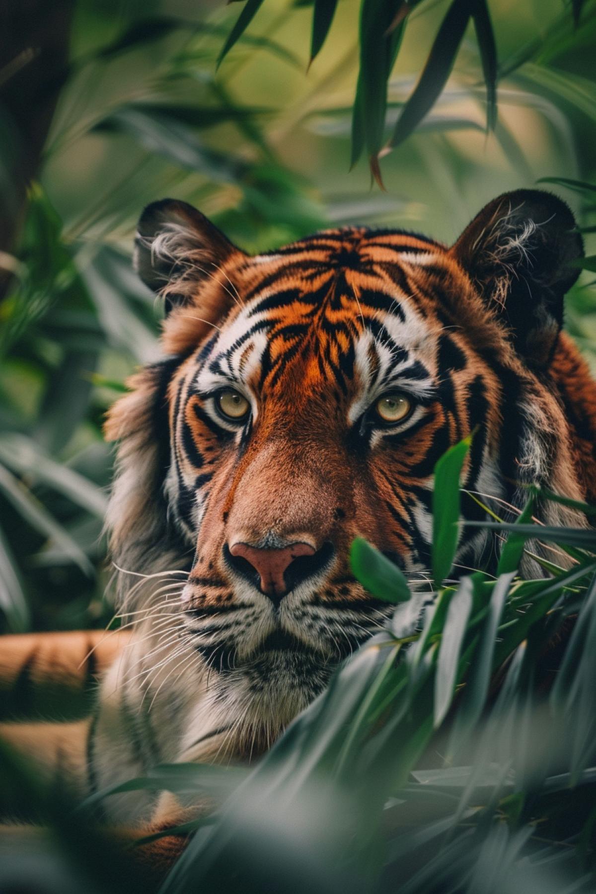 Unusual picture with a tiger