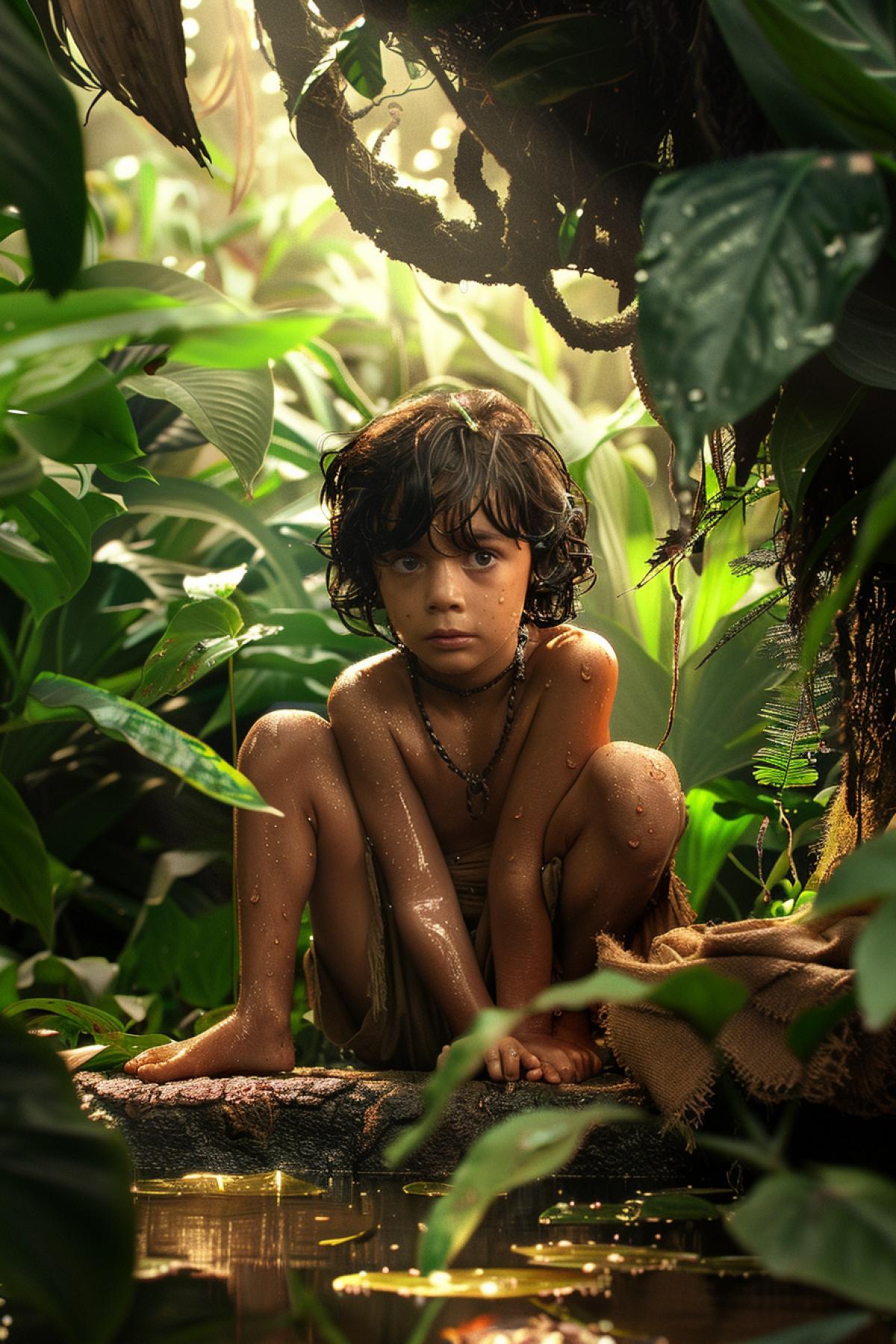 Mowgli in the jungle