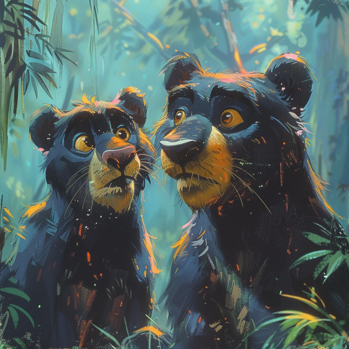 Bear Ballu and panther Bagheera