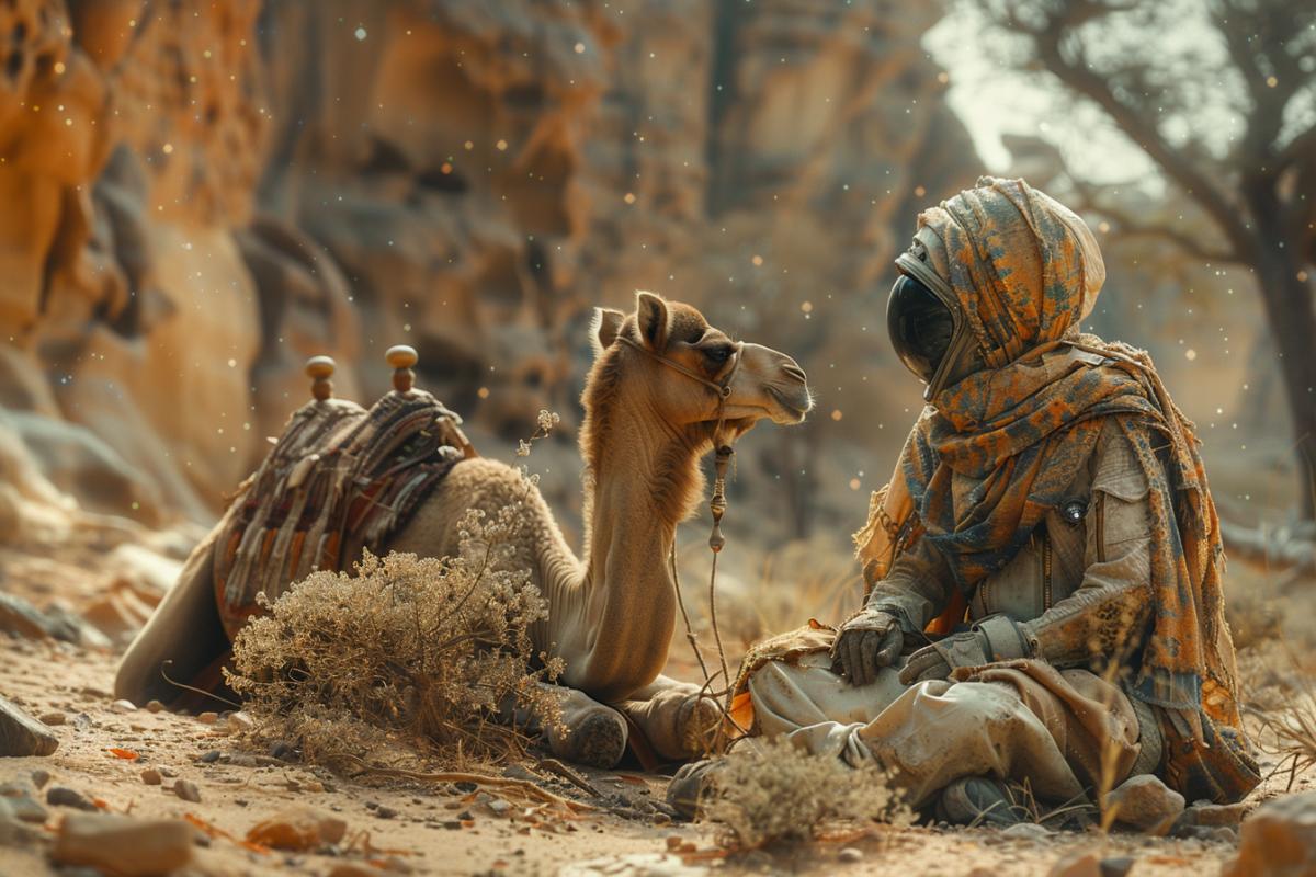 A spaceship arriving from another galaxy crashed in the Kakakum desert, a small alien talks to a camel, proving that he is from other planets