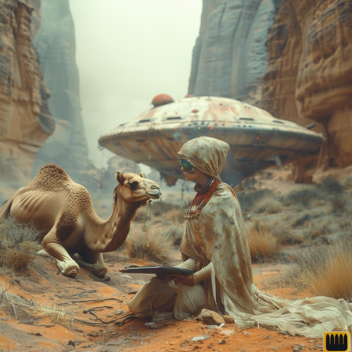 A spaceship arriving from another galaxy crashed in the Kakakum desert, a small alien talks to a camel, proving that he is from other planets