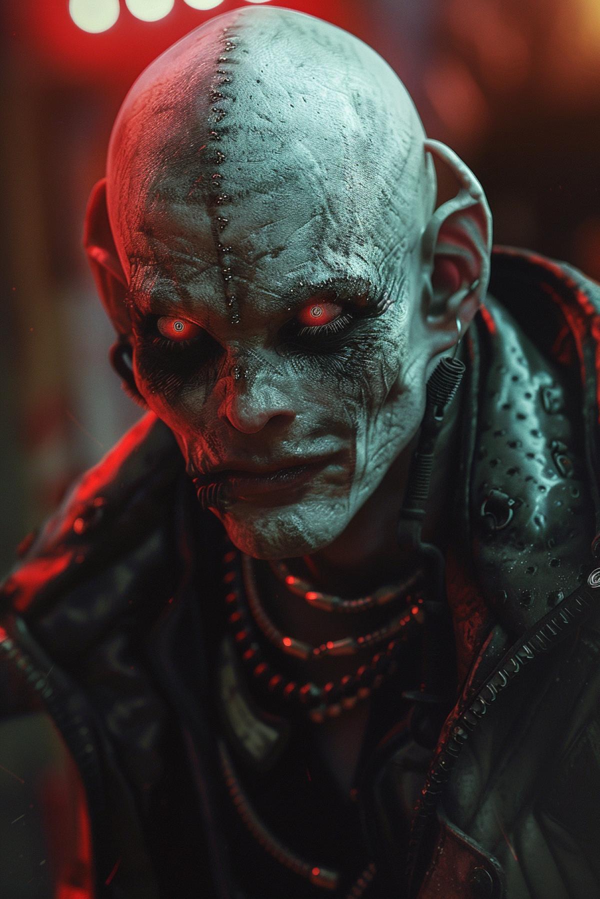 alien vampire, future, Apocalypse, flickering, realistic image, Photoshop, punk, Twilight movie style