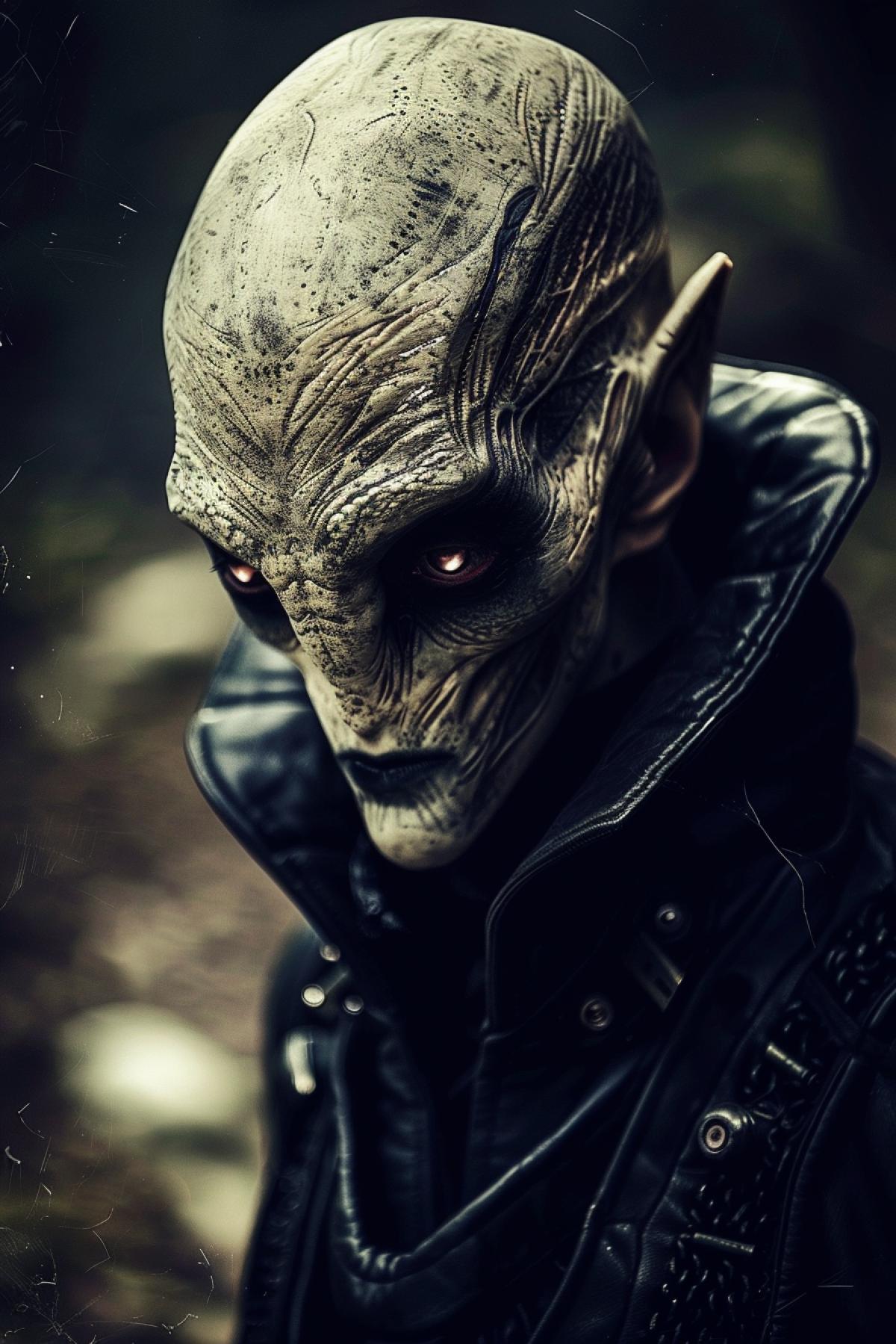 alien vampire, future, Apocalypse, flickering, realistic image, Photoshop, punk, Twilight movie style