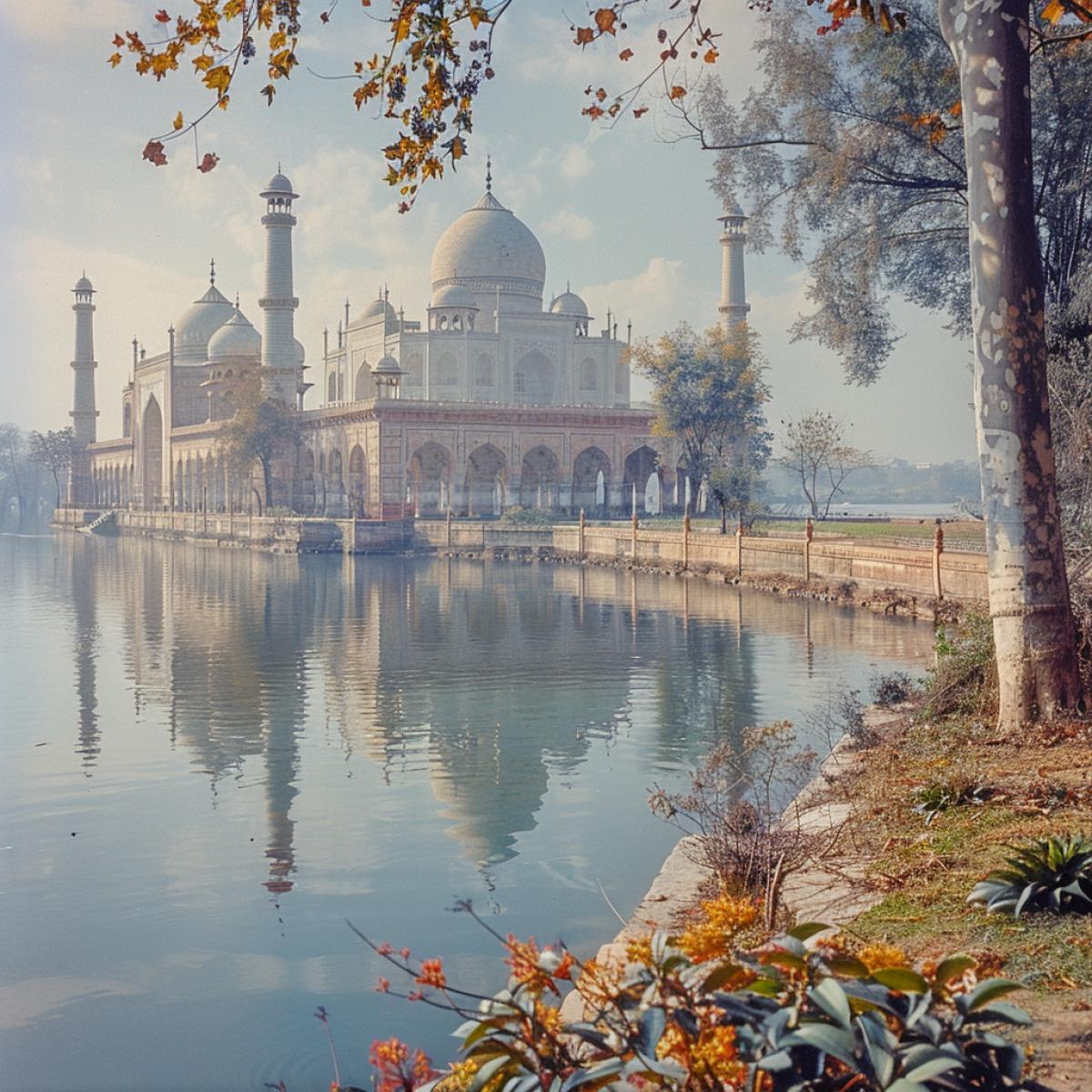 Taj Mahal. Mausoleum-mosque in Agra. On the banks of the Jamna River there is a mausoleum-mosque in memory of the wife of Shah Dakh, Mumtaz Mahal
