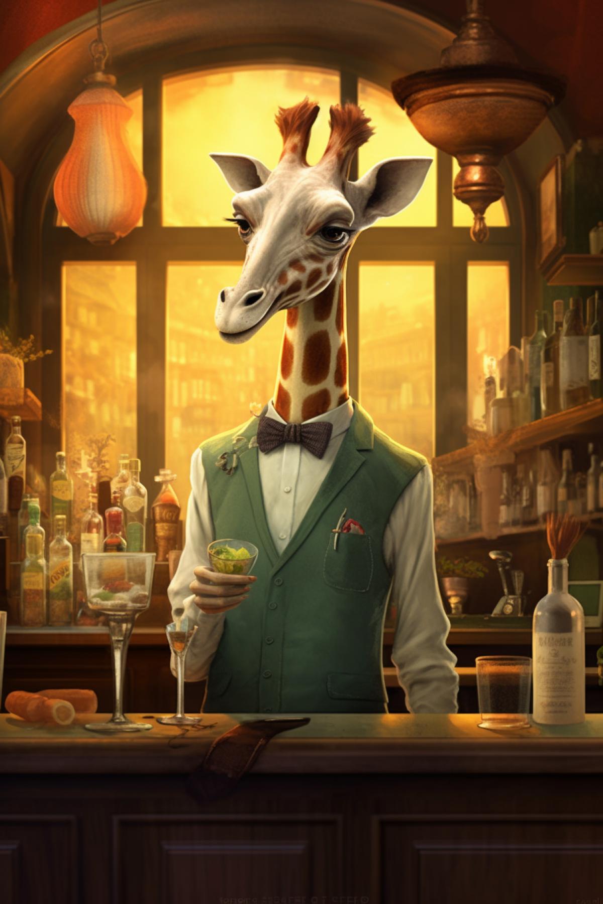 Giraffe bartender