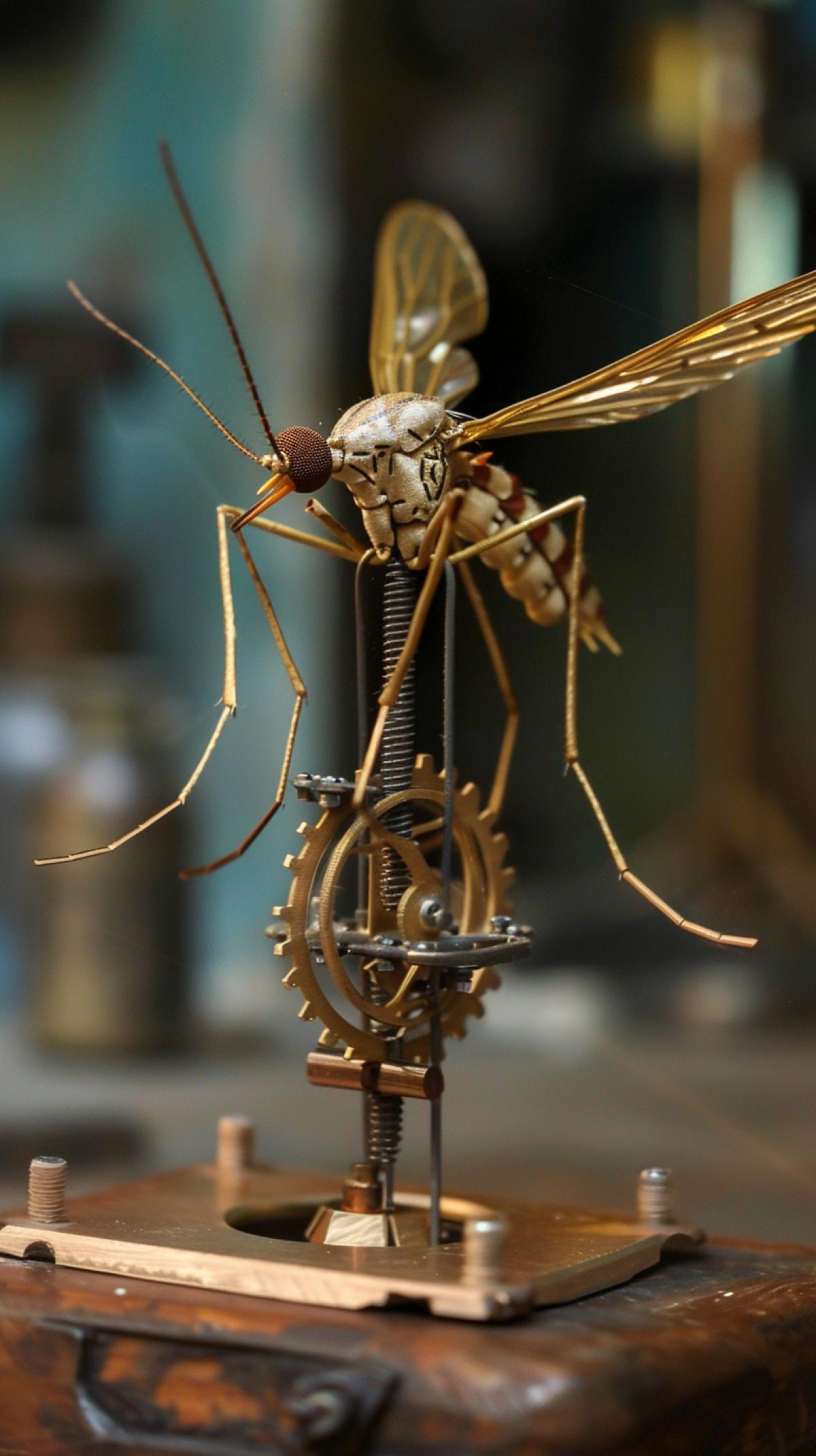 a gear mechanism that feeds a mosquito