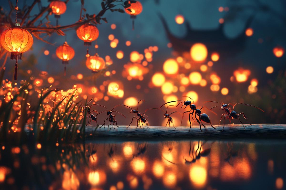 Ants watch the Lantern Festival in China