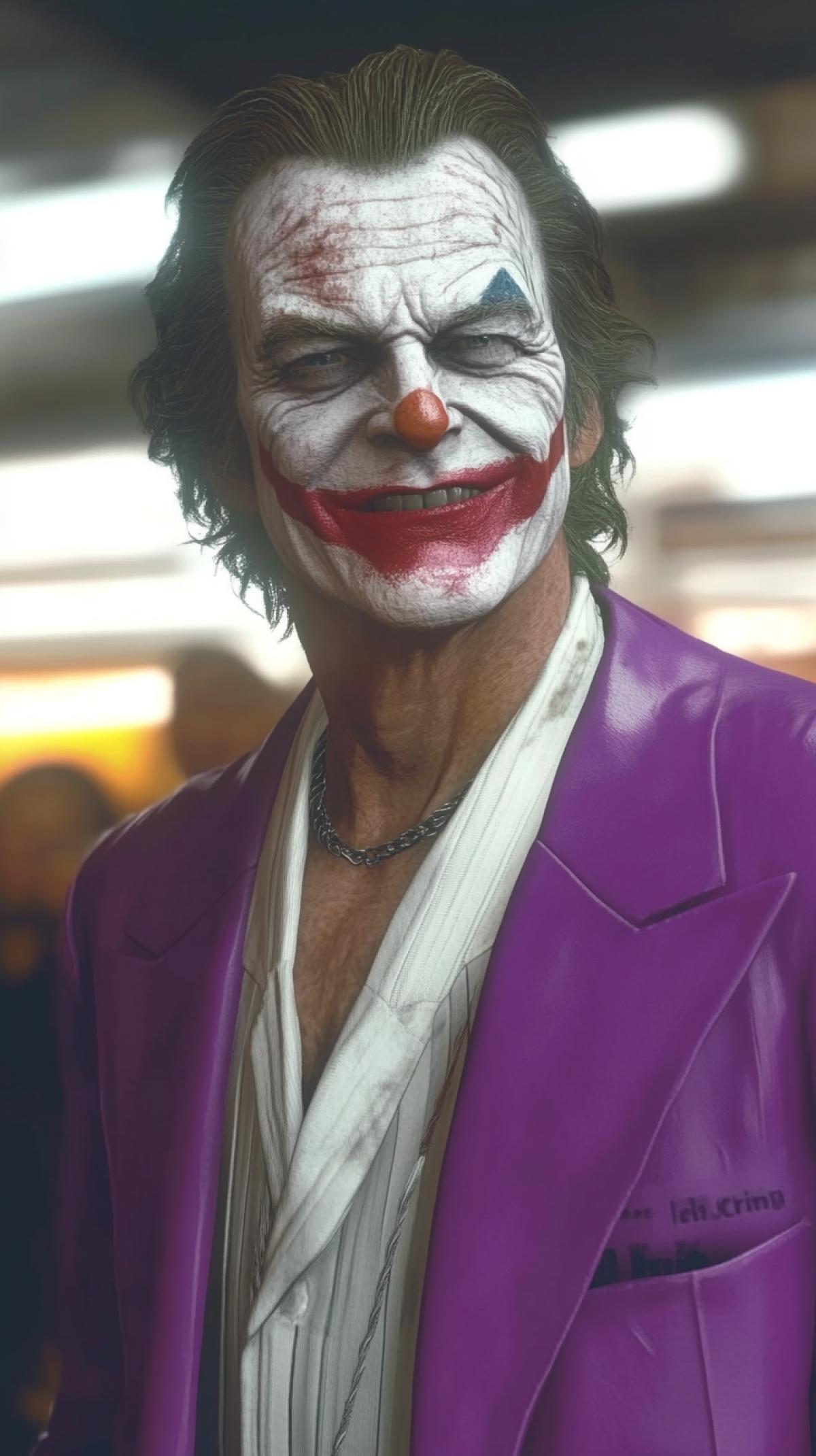 JOKER . Joker \"The Mad King of Crime\" embodies and reinforces the villains philosophy of anarchy. His purple suit is dull and dusty. His makeup is sloppy and smudged. His visible scars on his face are covered with unevenly drawn lipstick in the shape of a crooked smile. . The most brilliant and frightening supervillain in the universe, both terrible and beautiful. The man is a mystery, the man is death, the man is crazy