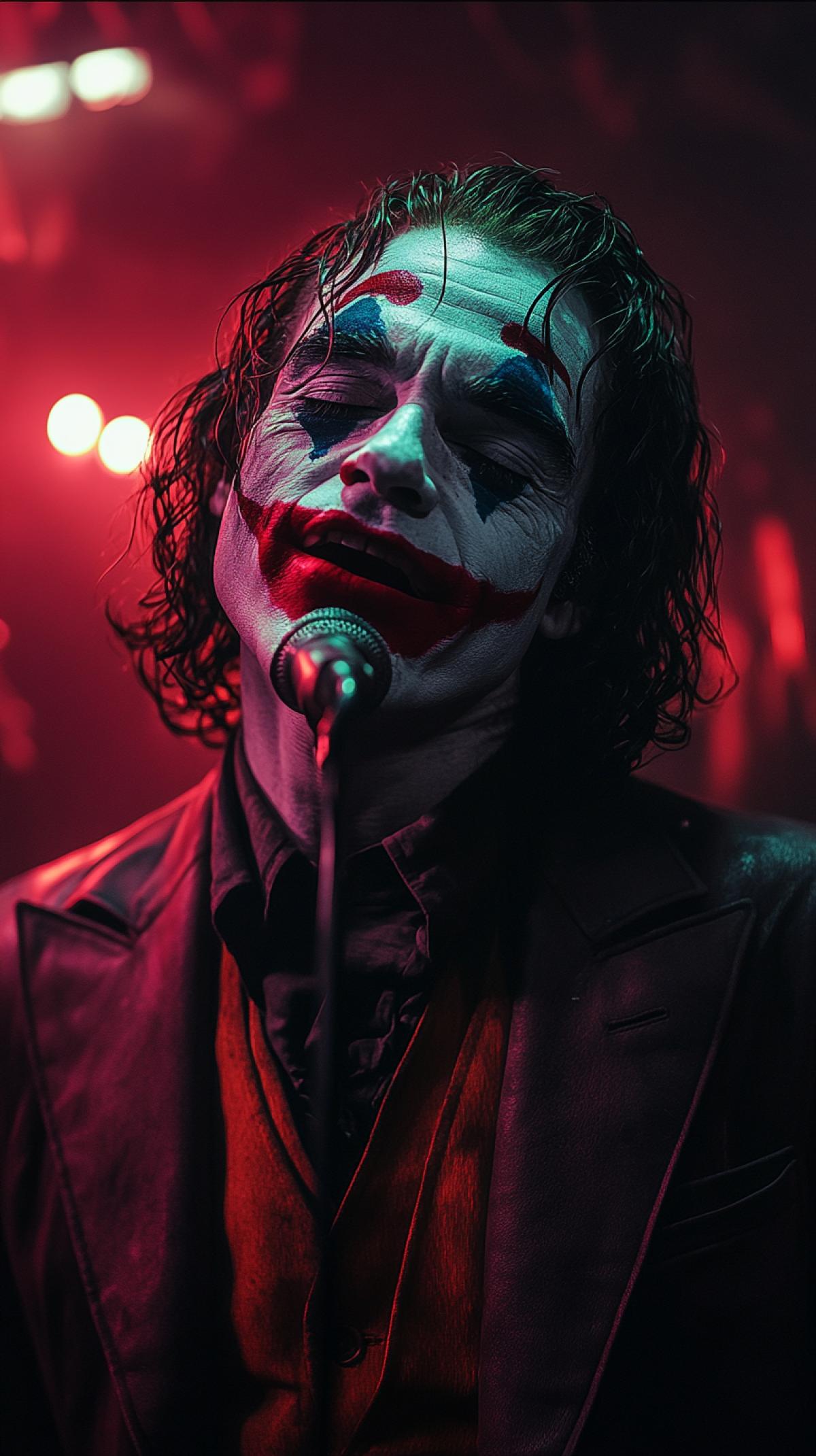 Joker sings karaoke