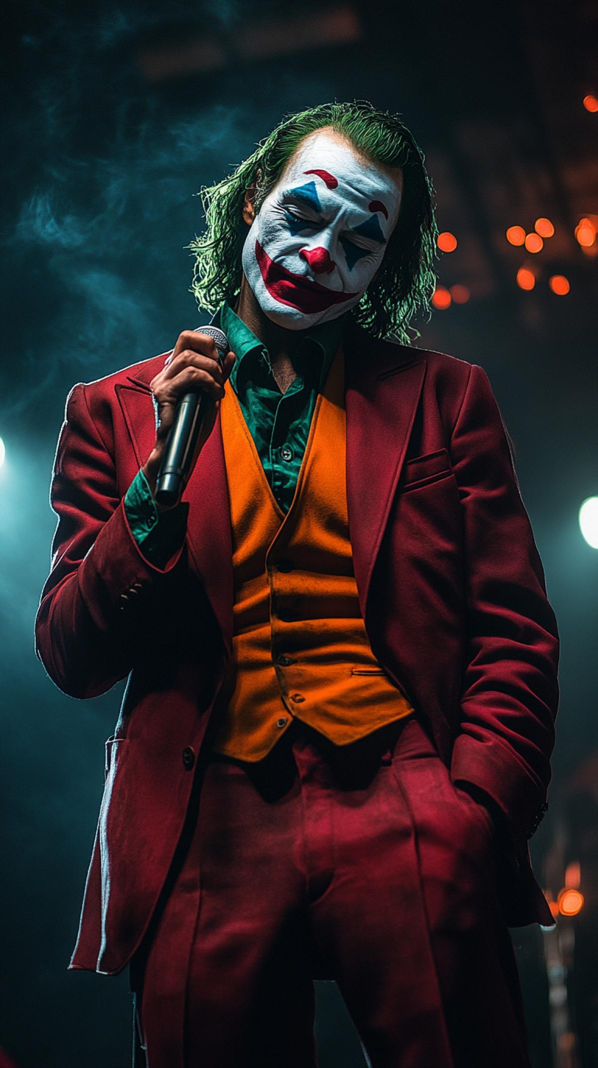Joker sings karaoke