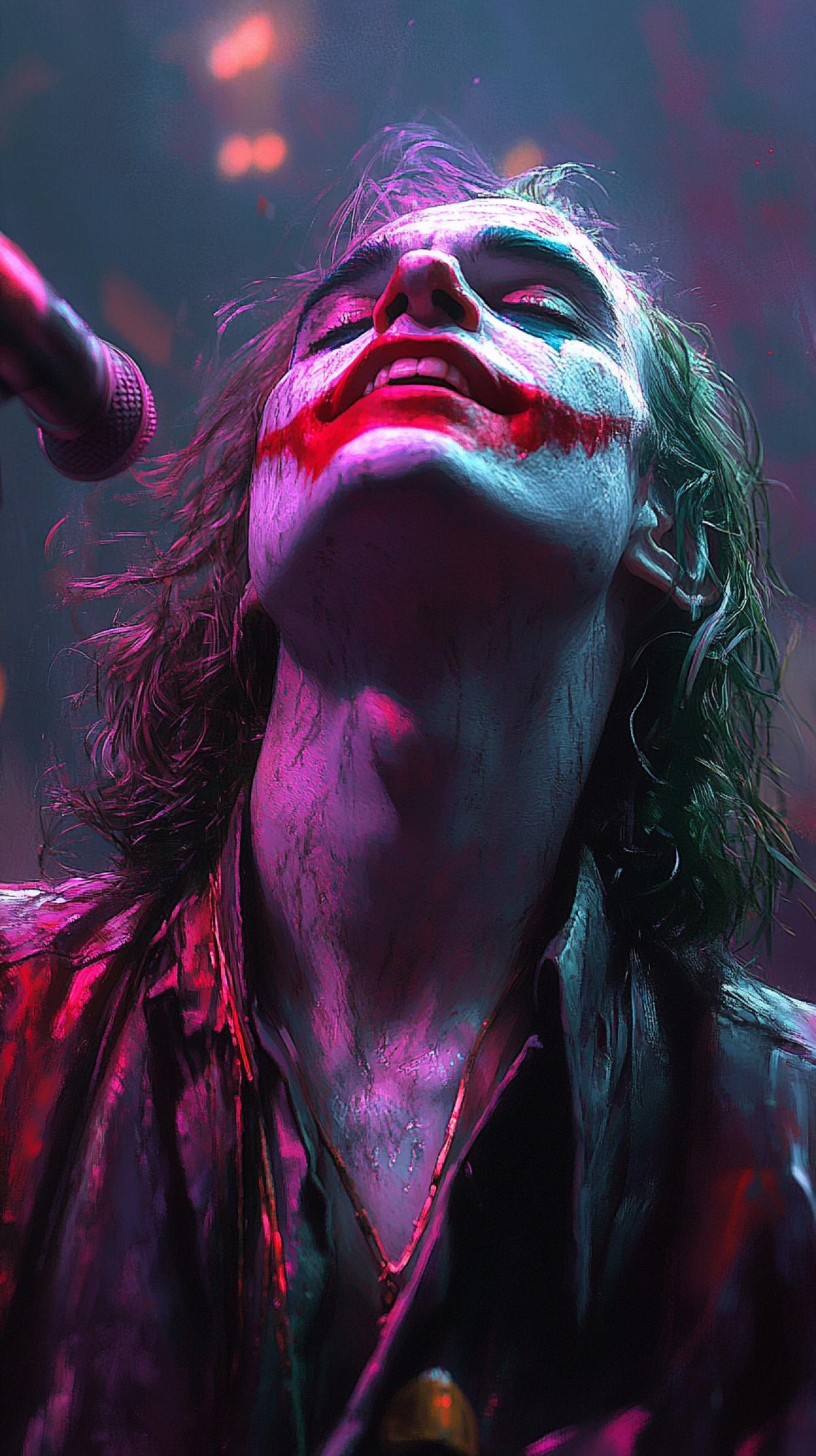 Joker sings karaoke