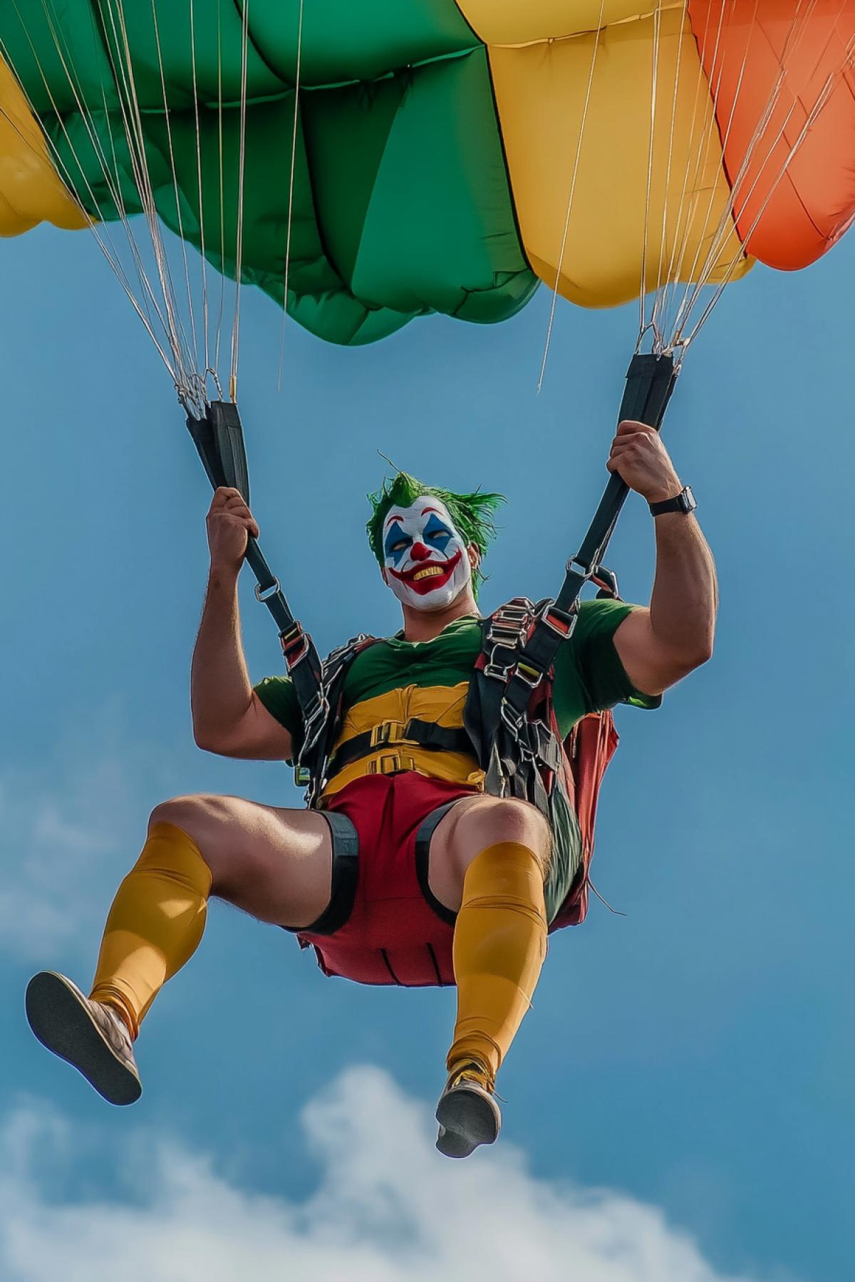 Joker on a parachute