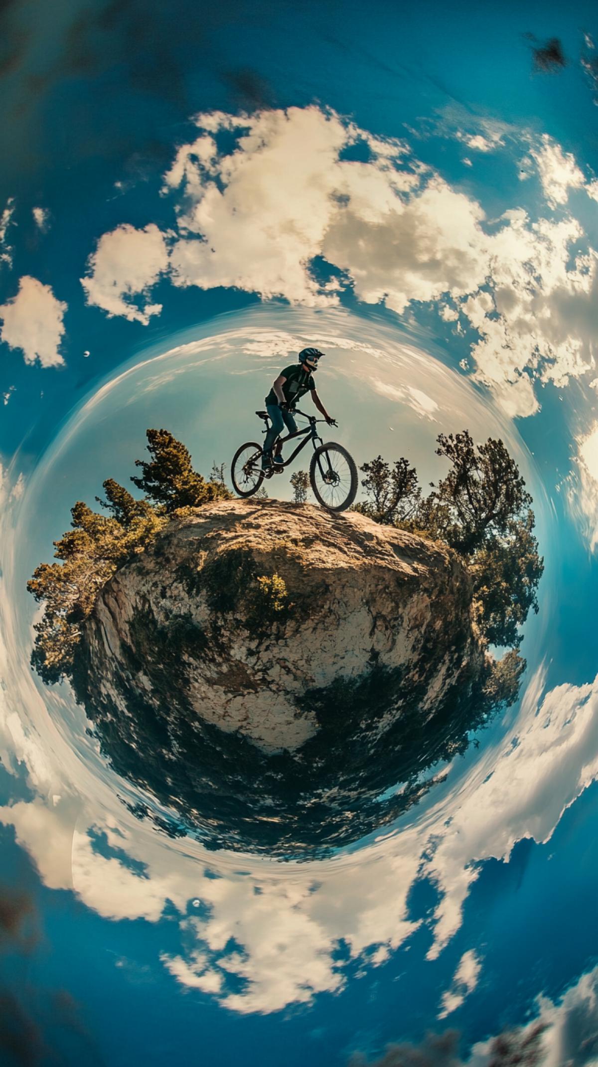 Bike ride on round planet earth