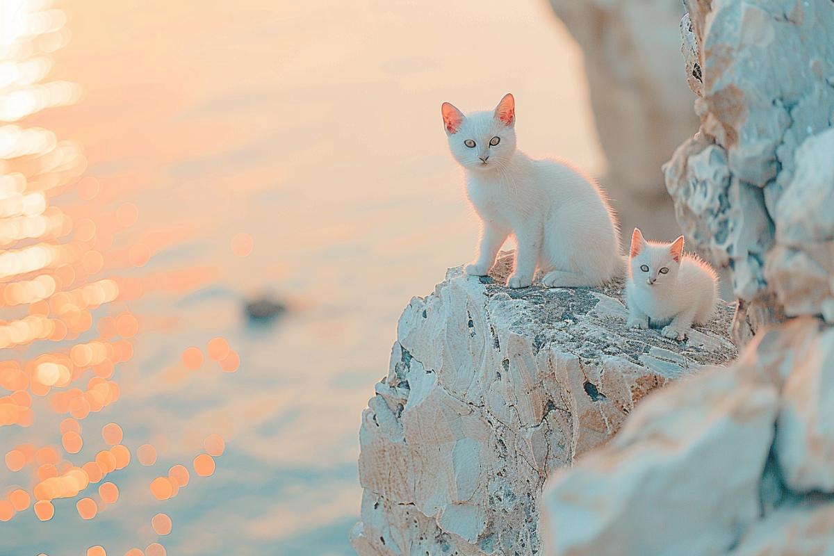 Cat doing science on the edge of a cliff