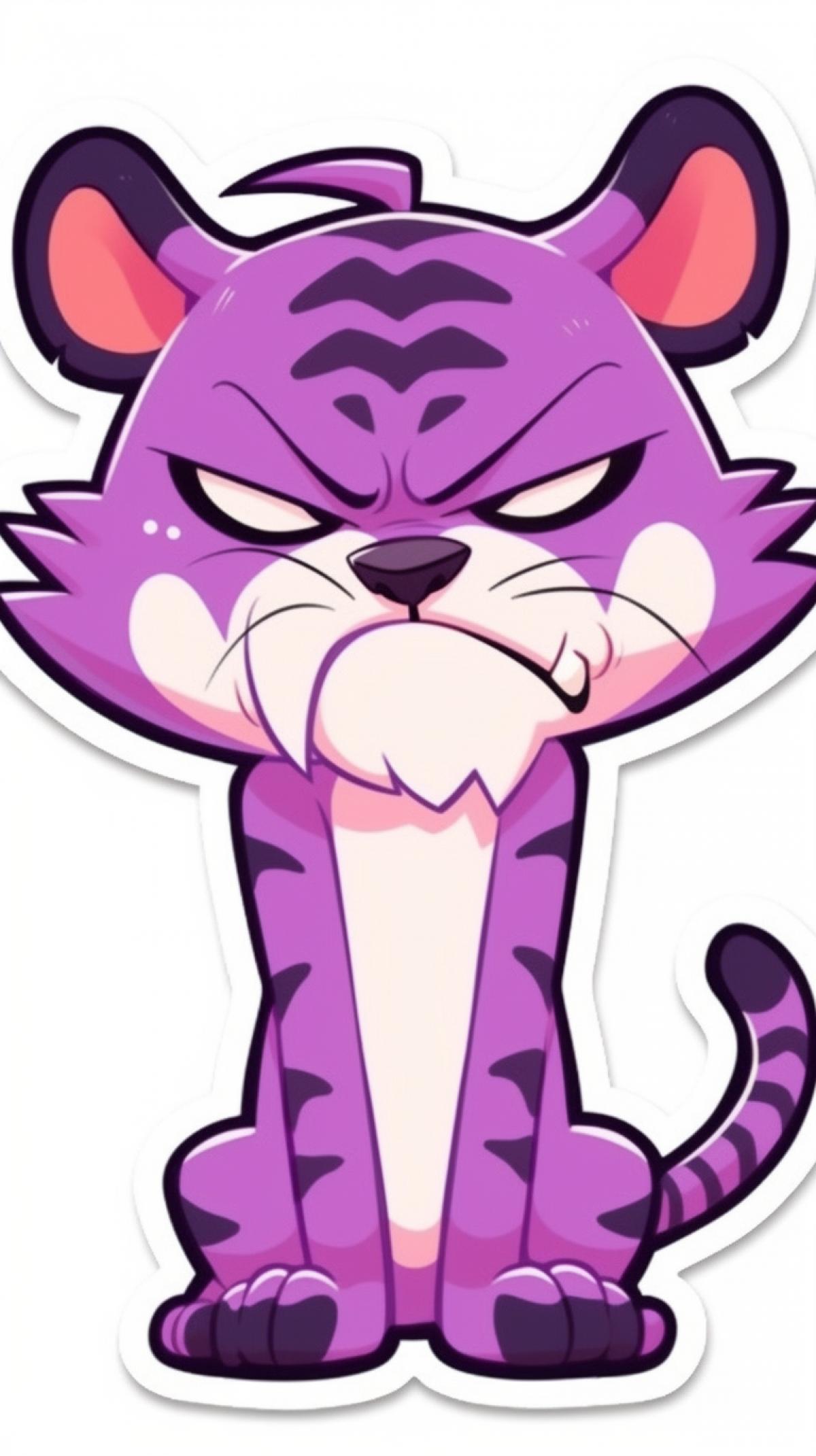 Sticker dont lie purple, wonderful animal, angry face