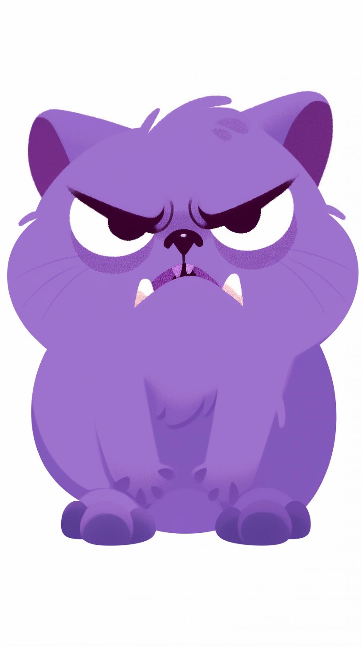Sticker dont lie purple, wonderful animal, angry face
