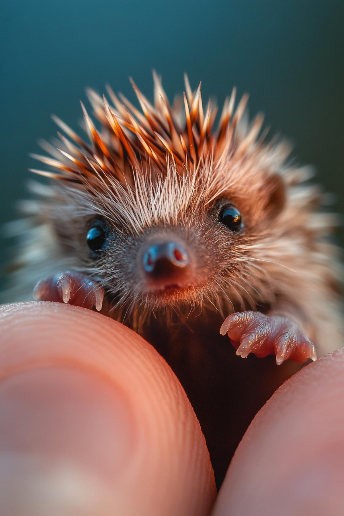 Microscopic hedgehog crowling out of my fist