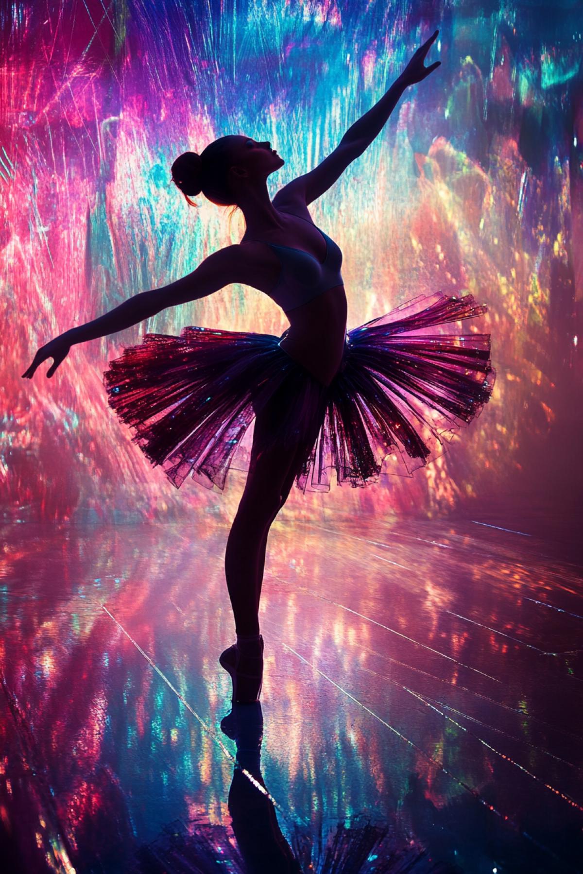 ballerina, luxury and shine, smooth lines, shimmer, photoshop, rock style bright and rich colors