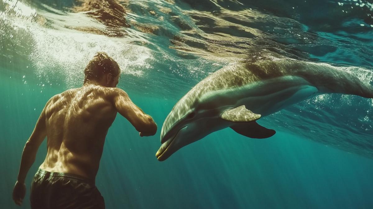 Rescue of a drowning man by a dolphin
