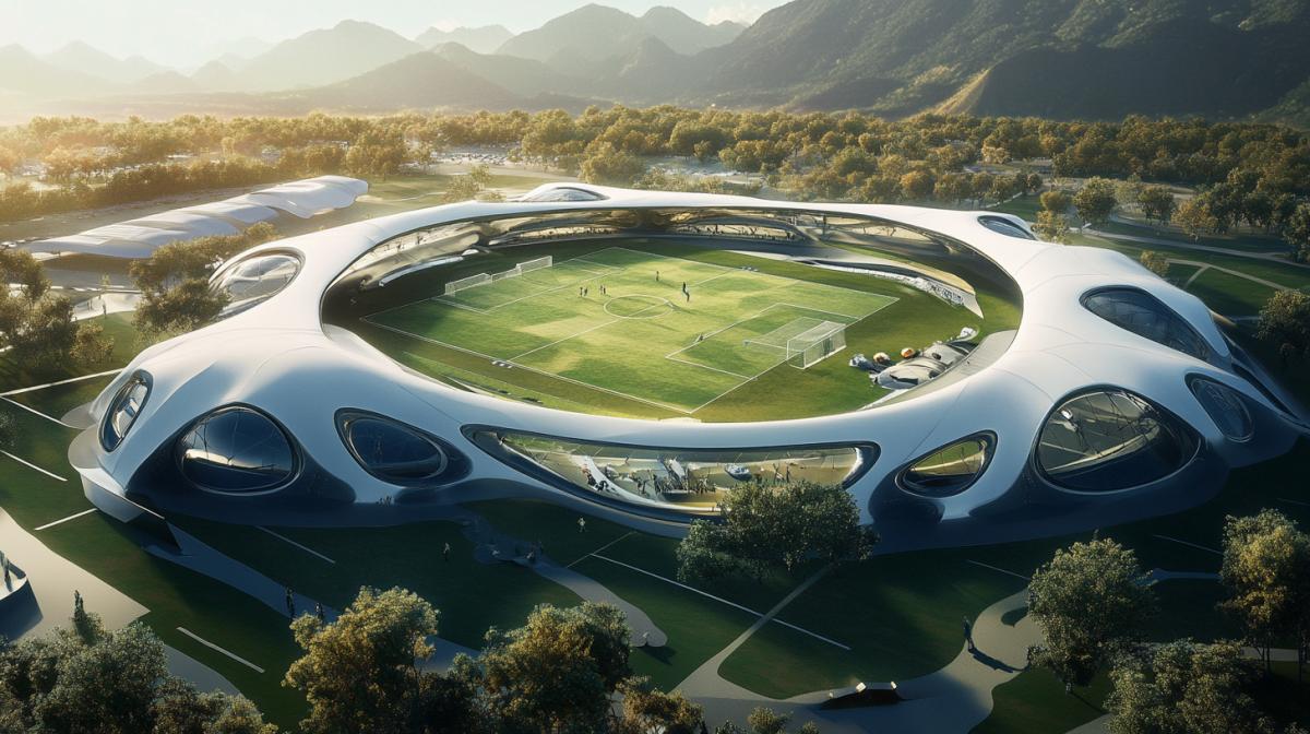 Futuristic Sports Ground on the Crystal Planet