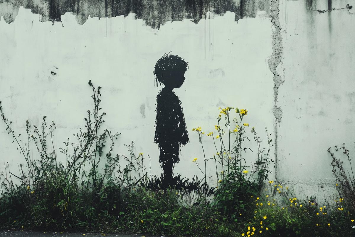 Banksy style graffiti