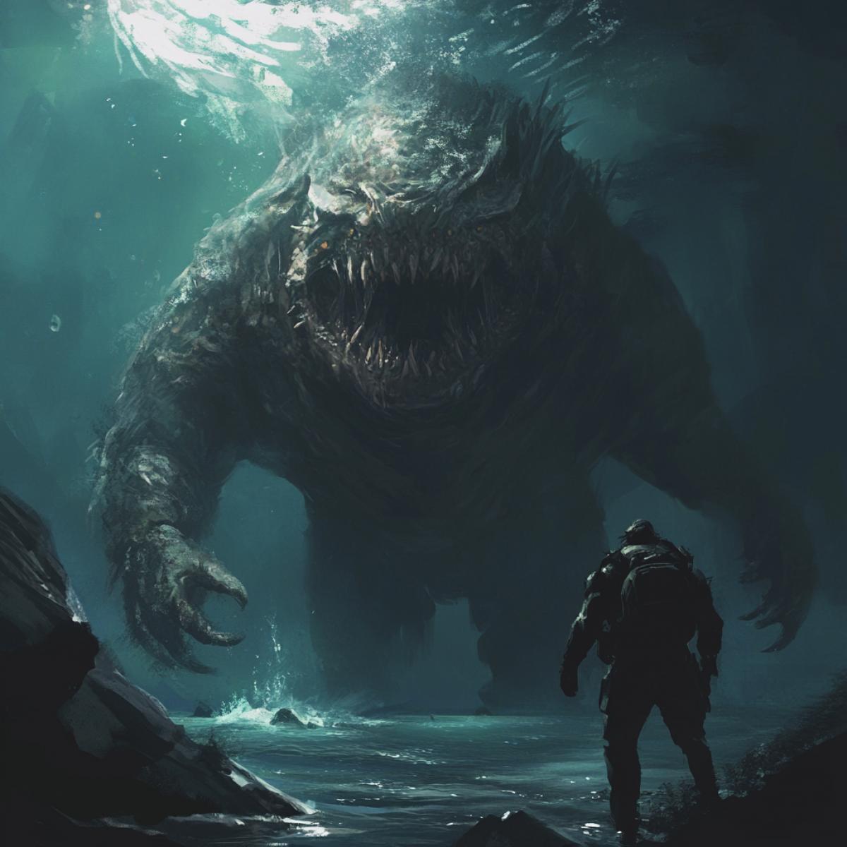 monstrous underwater monster,
