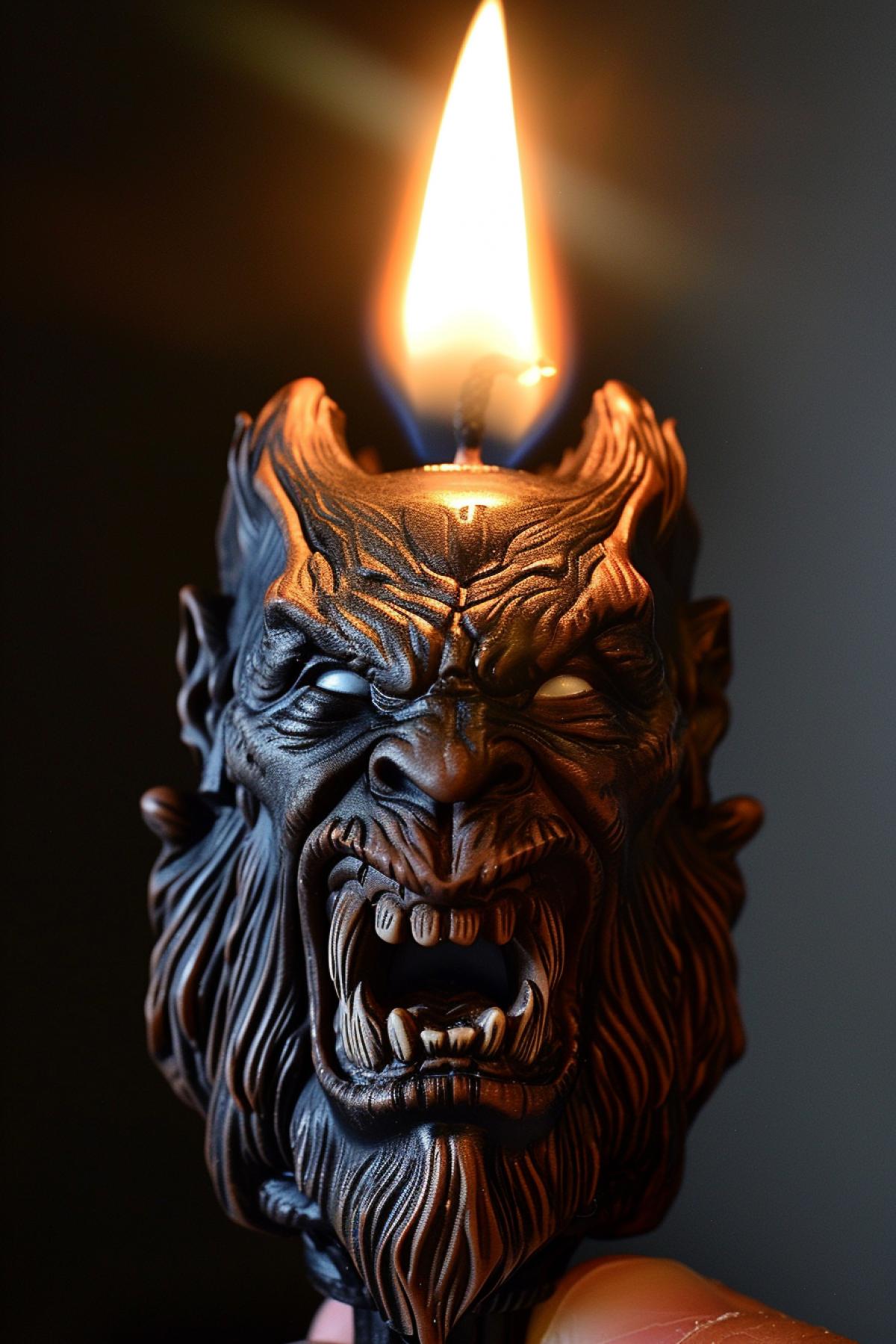 Candle in the form of a scream
