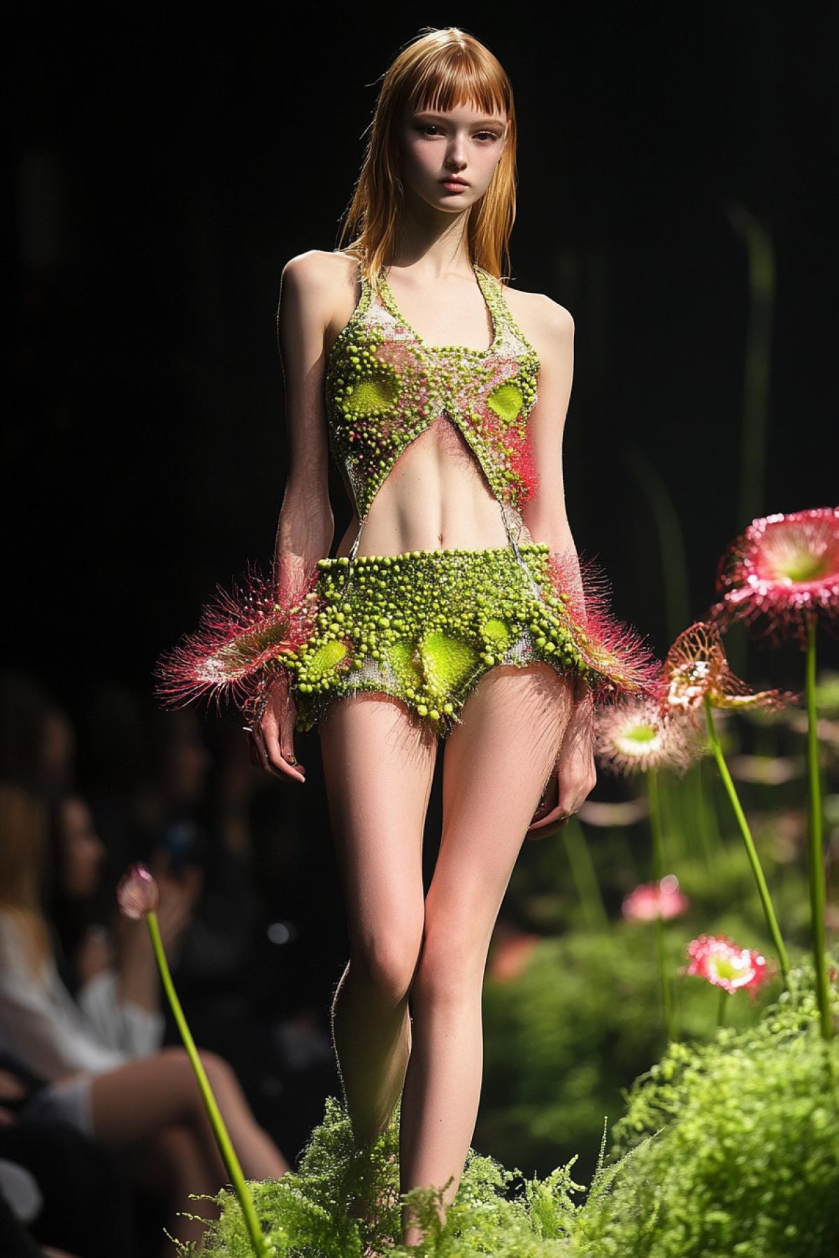 sundew plant as shorts haute couture