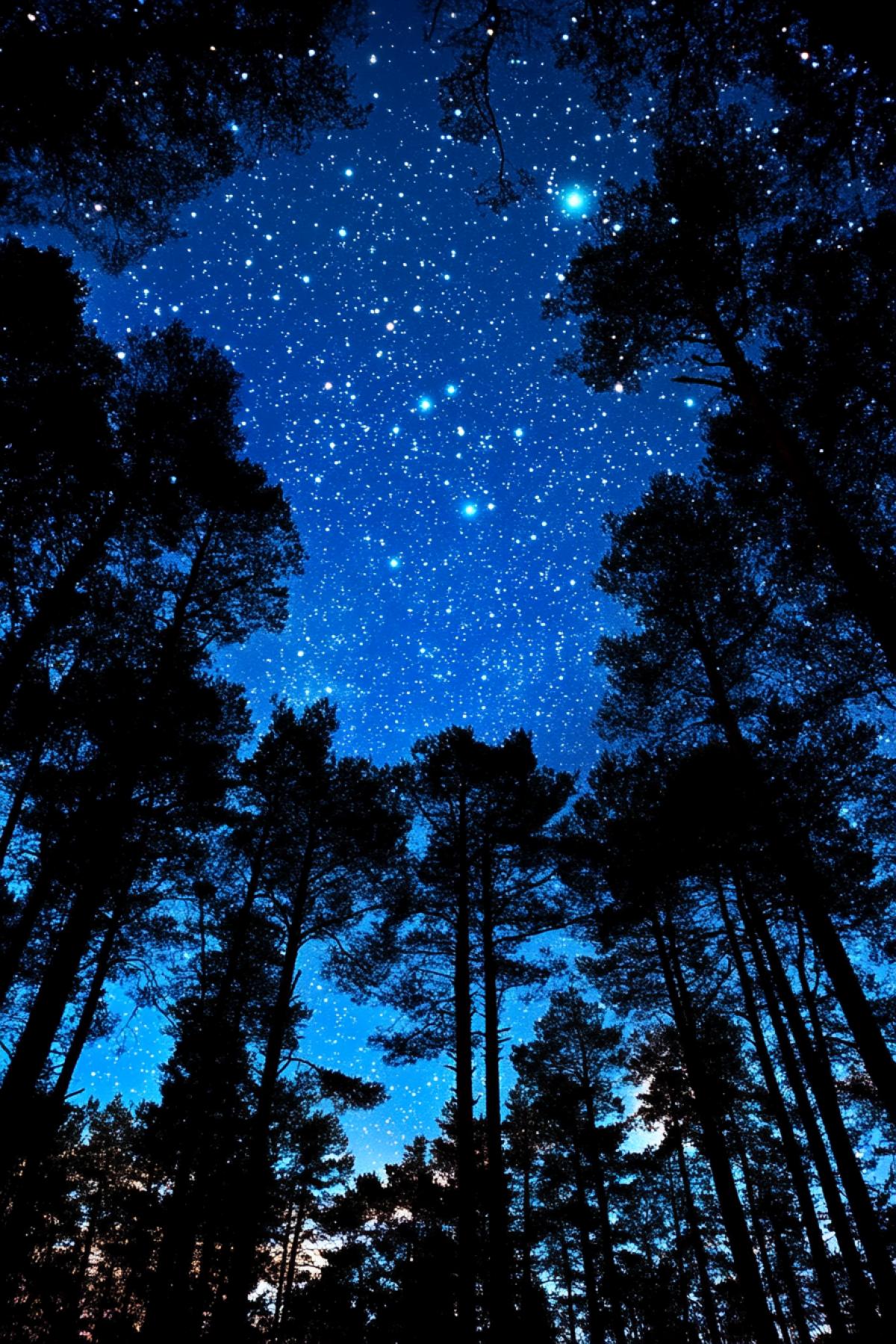 The constellation of the Big Dipper in the night sky.