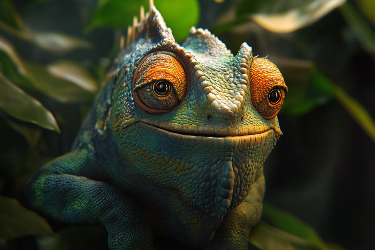 Chameleon with a Hollywood fantasy smile