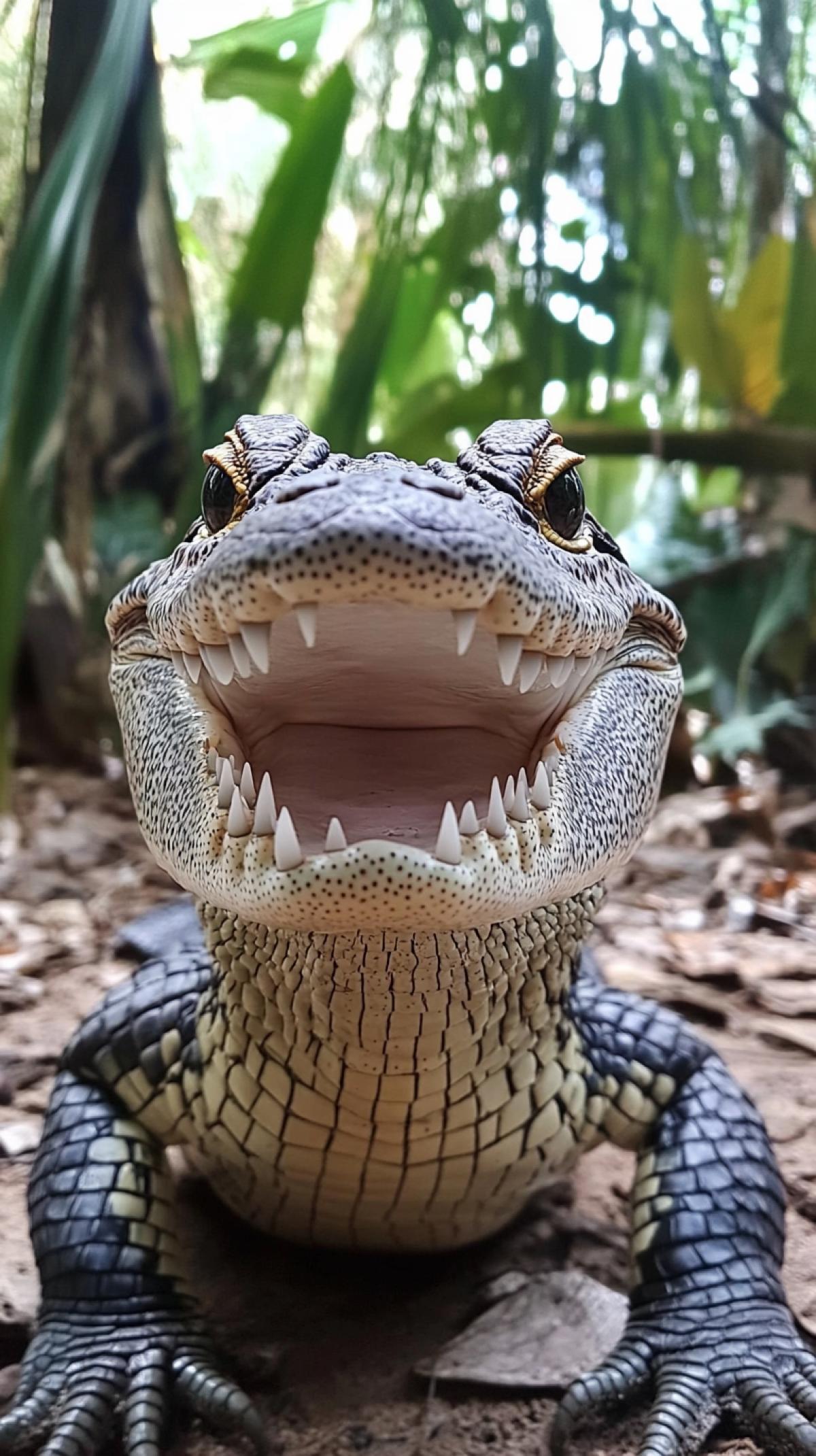 crocodile Gena with a gorgeous smile