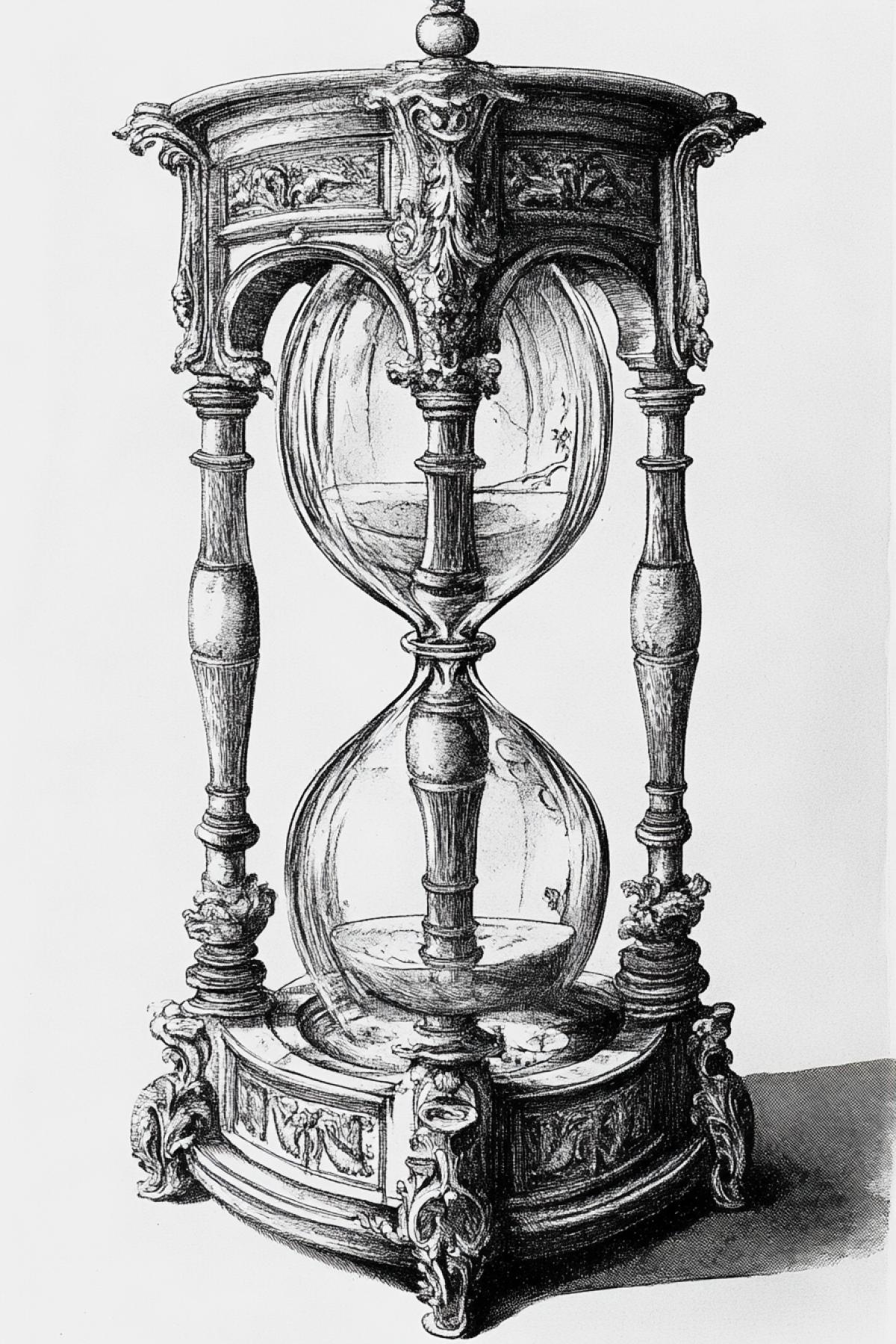 Hourglass drawing by Albrecht Durer