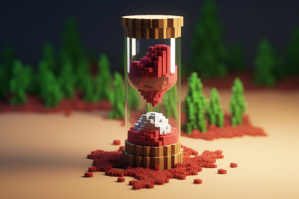 Hourglass in minecraft style