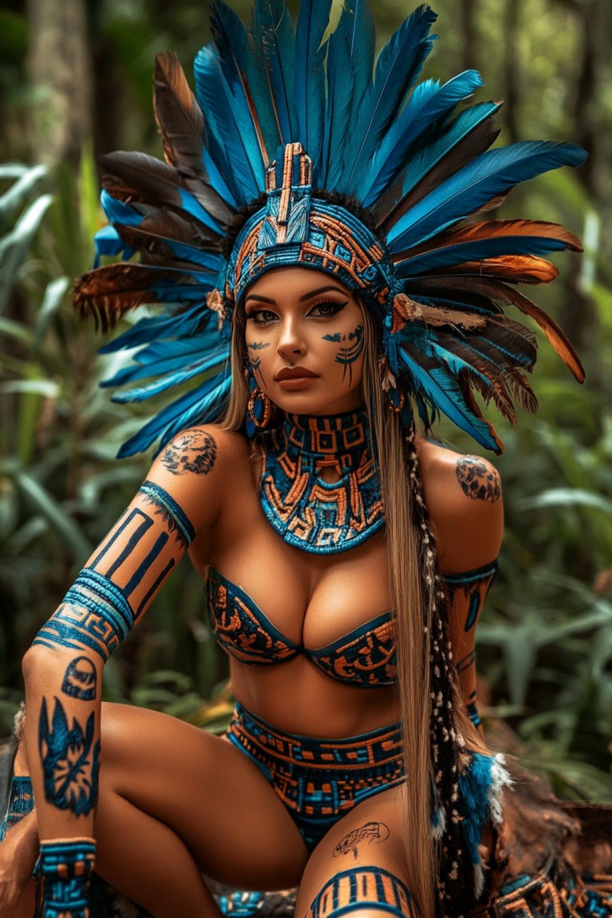 Young slender Brazilian woman in national costume.