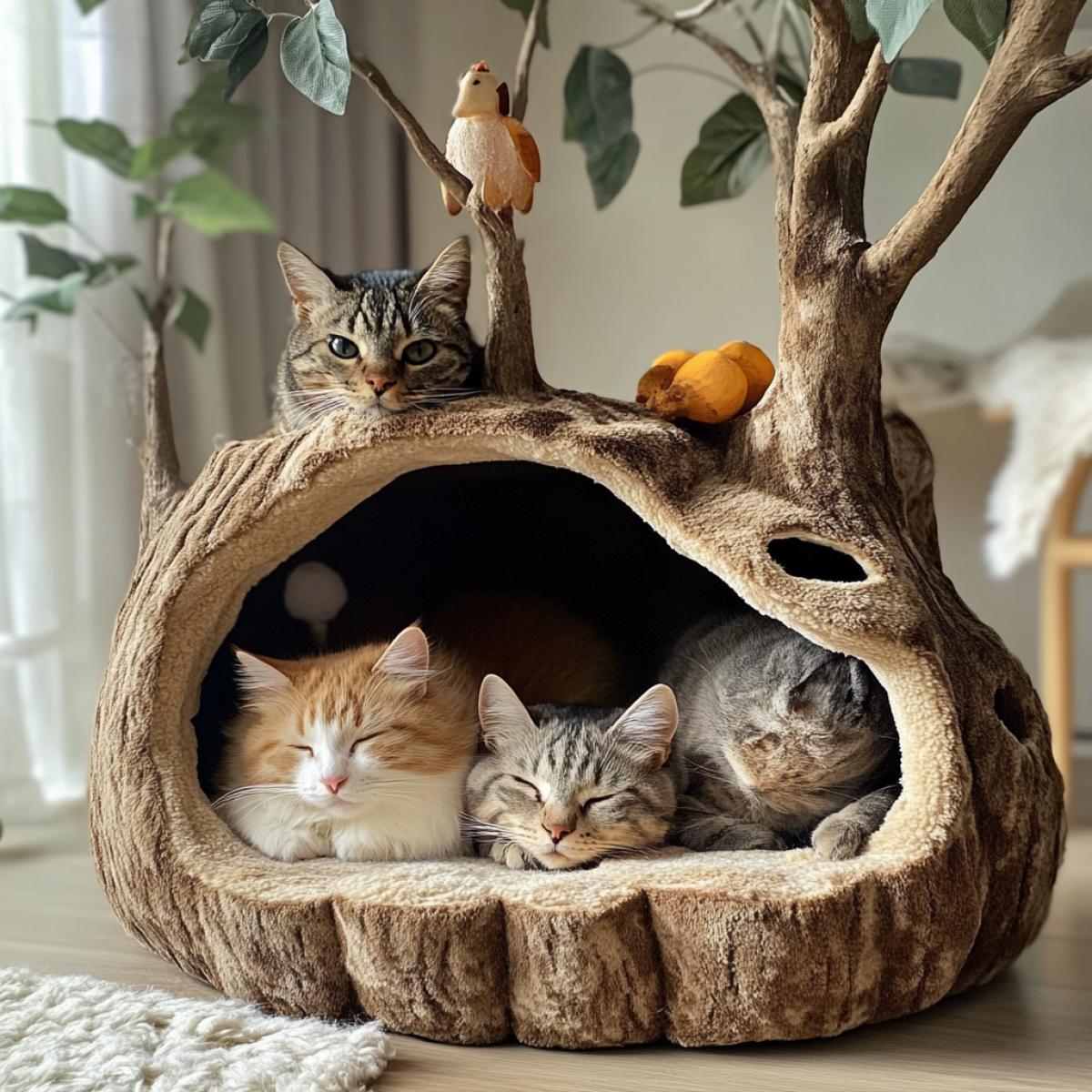cat house with guests