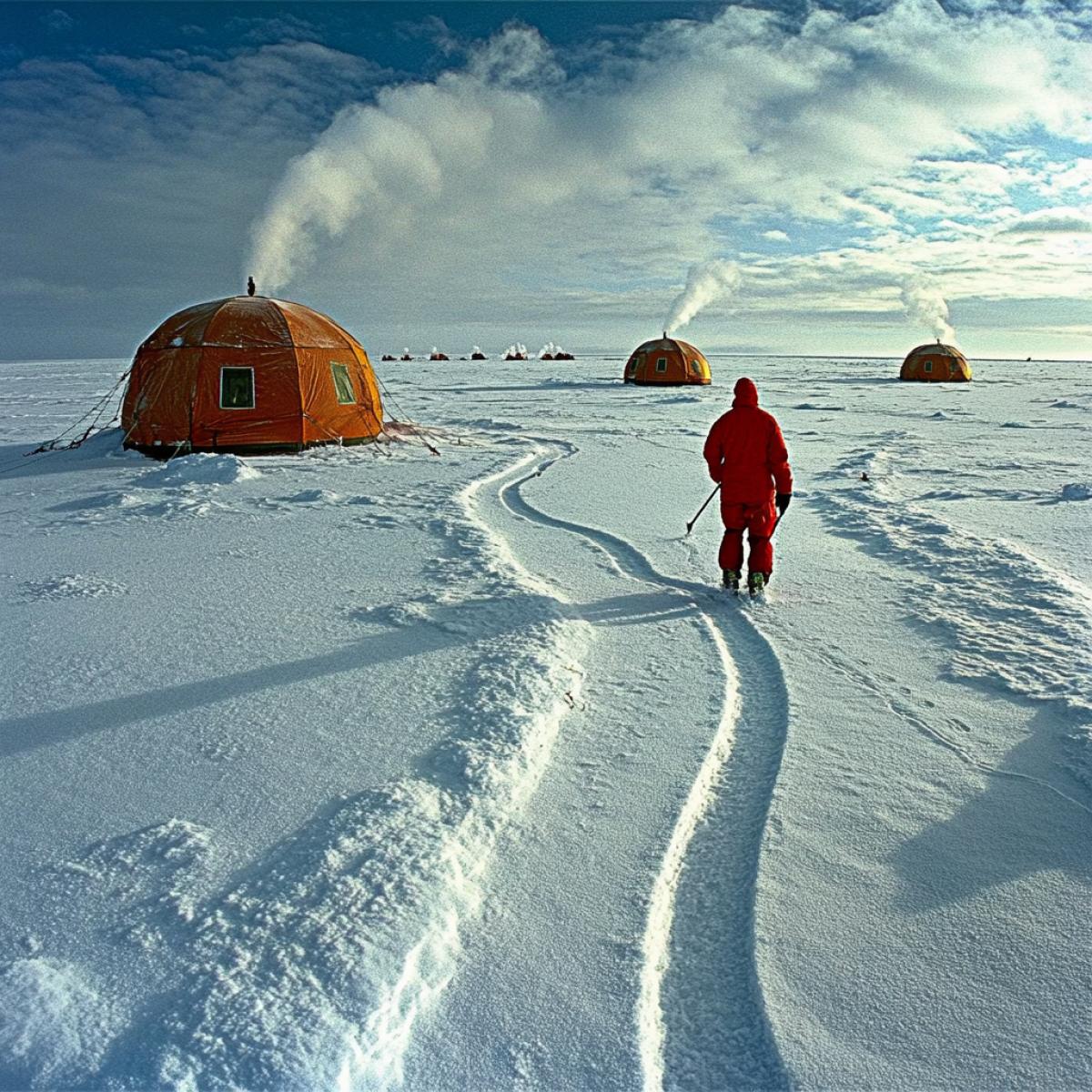 Life and everyday life of an Eskimo in the snowy expanses