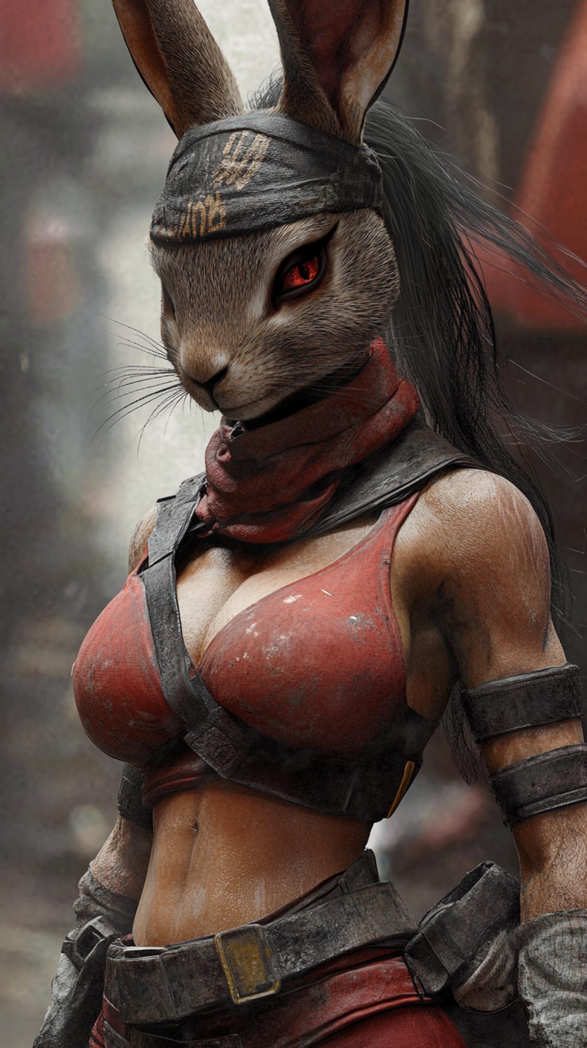 Female hare in mortal kombat style