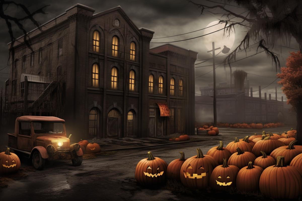 Brick factory in Halloween style