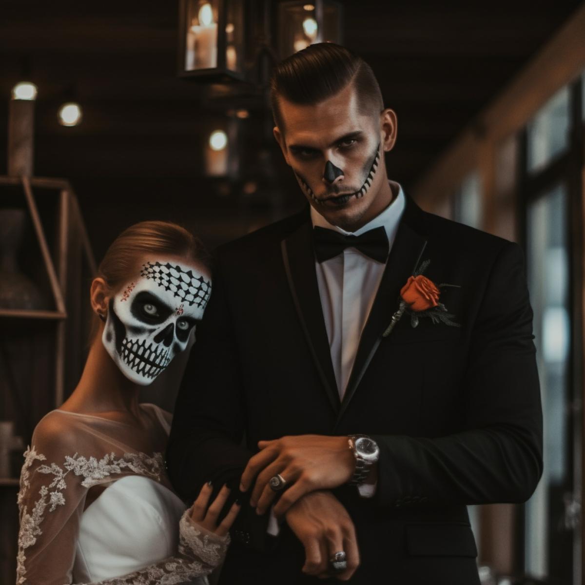 dark wedding in Halloween style with 🎃 🎃