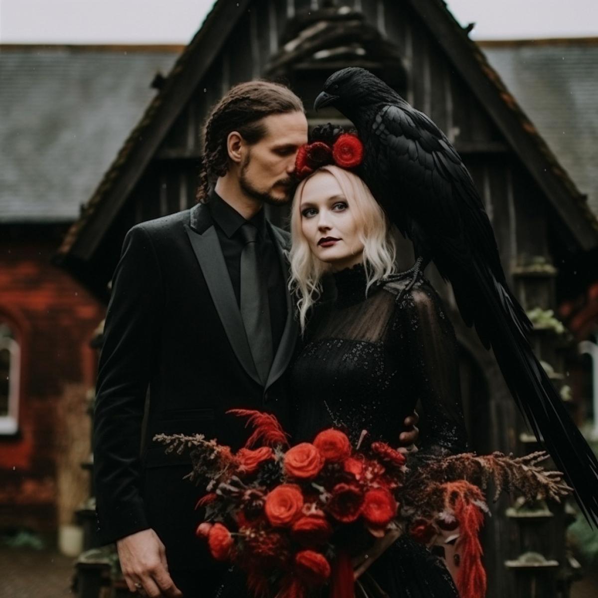 dark wedding in Halloween style with 🎃 🎃
