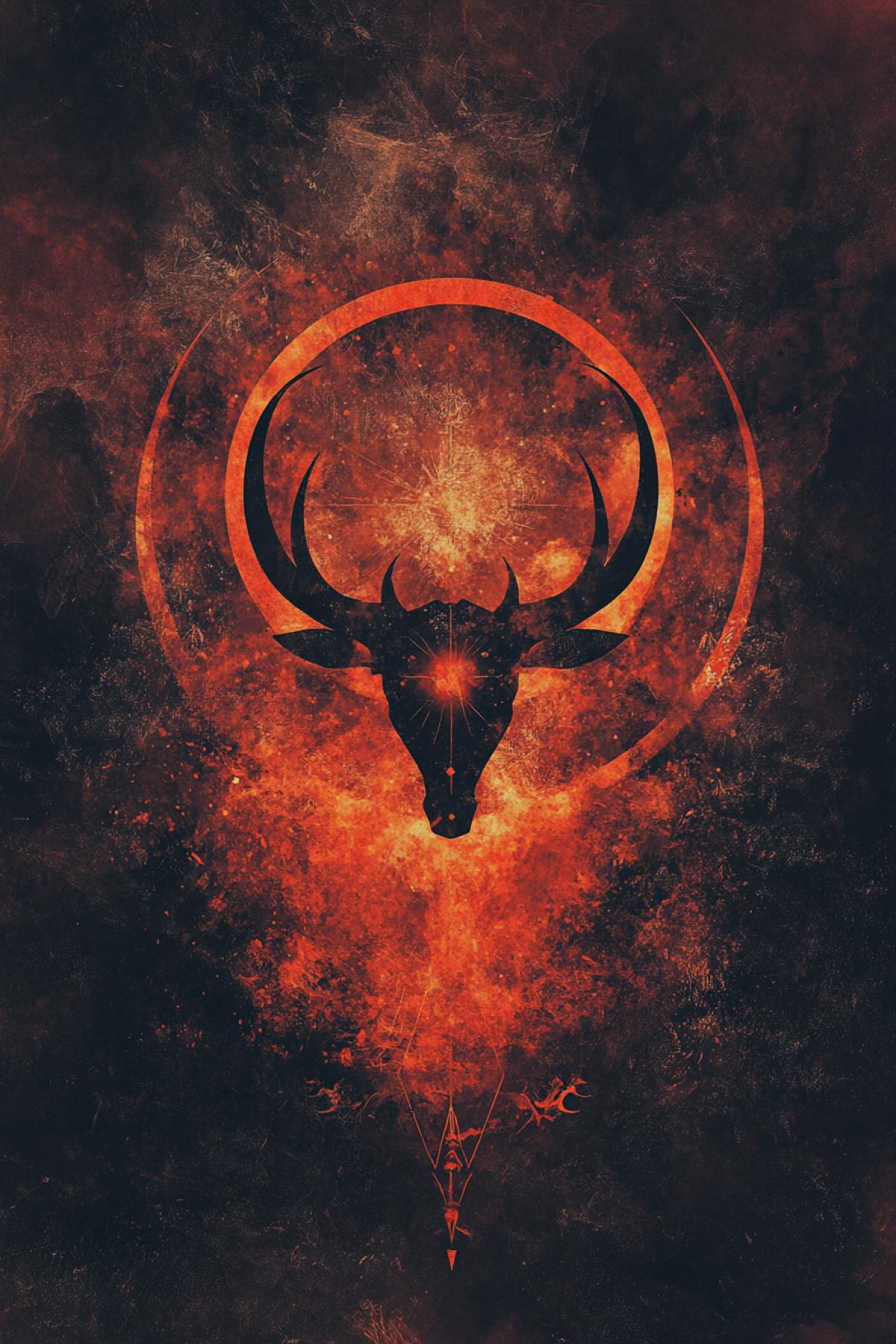 Mystical Halloween, mythology, philosophy, magic, minimalism, psychedelic, shimmer, realistic image, photoshop logo symbol
