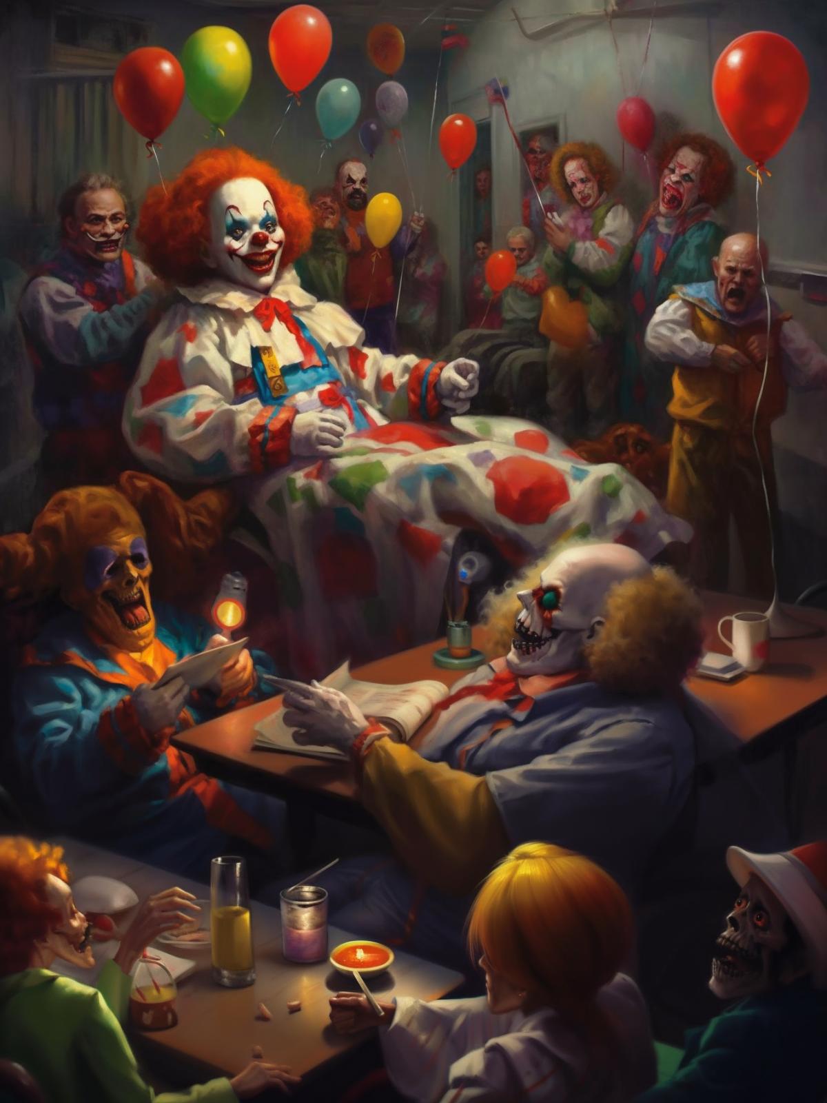 Doctors in a hospital in Halloween style