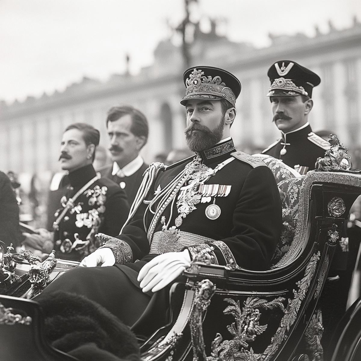 Nicholas 2 Tsar of Russia in a carriage