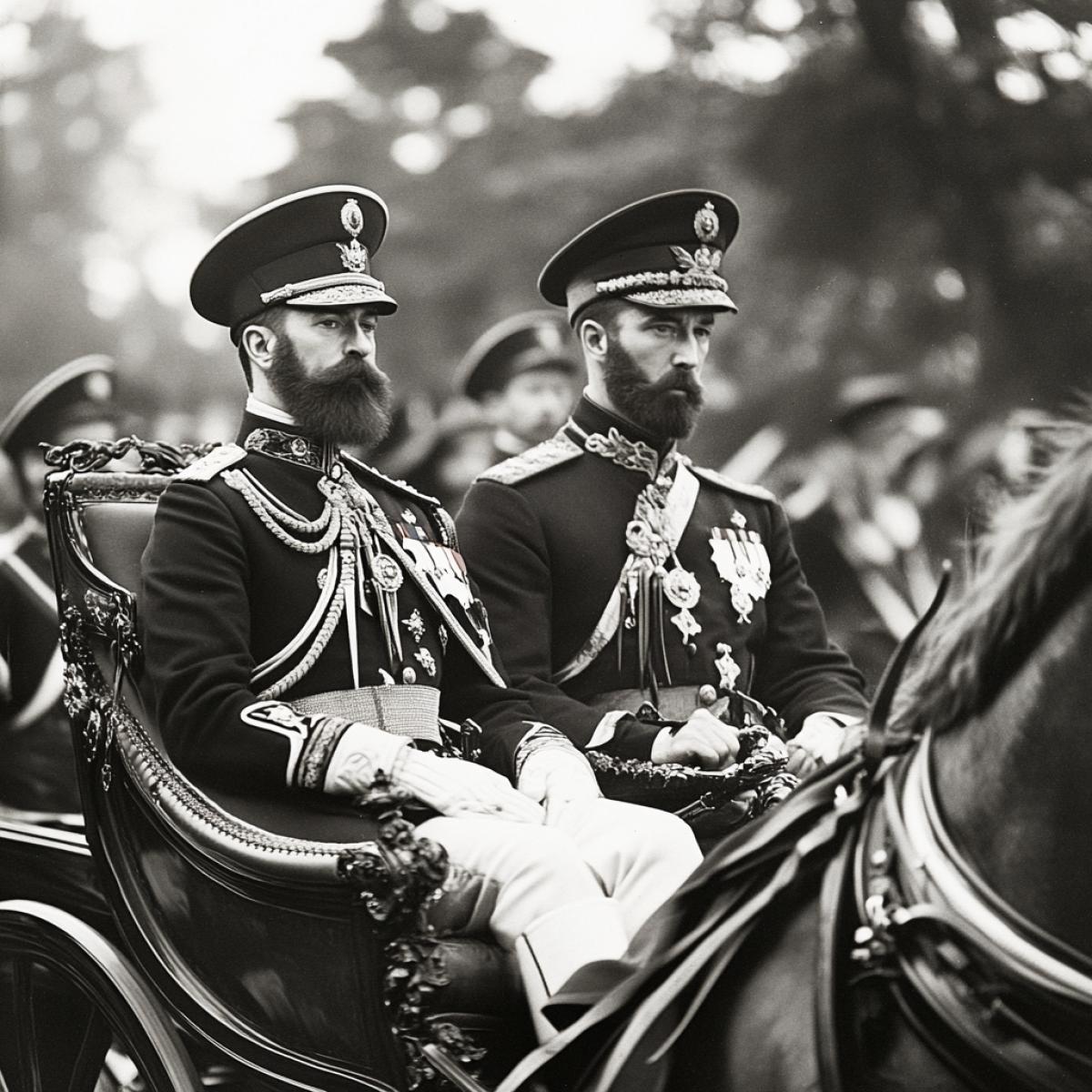 Nicholas 2 Tsar of Russia in a carriage