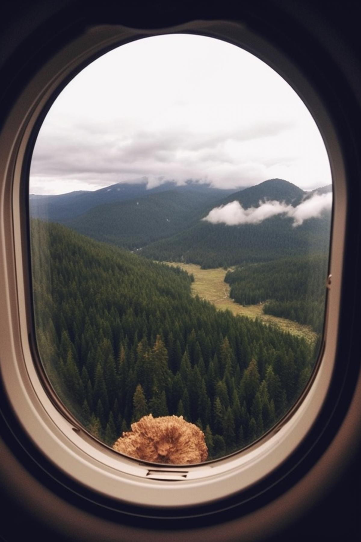View from the airplane window on mushroom adventures ✨️